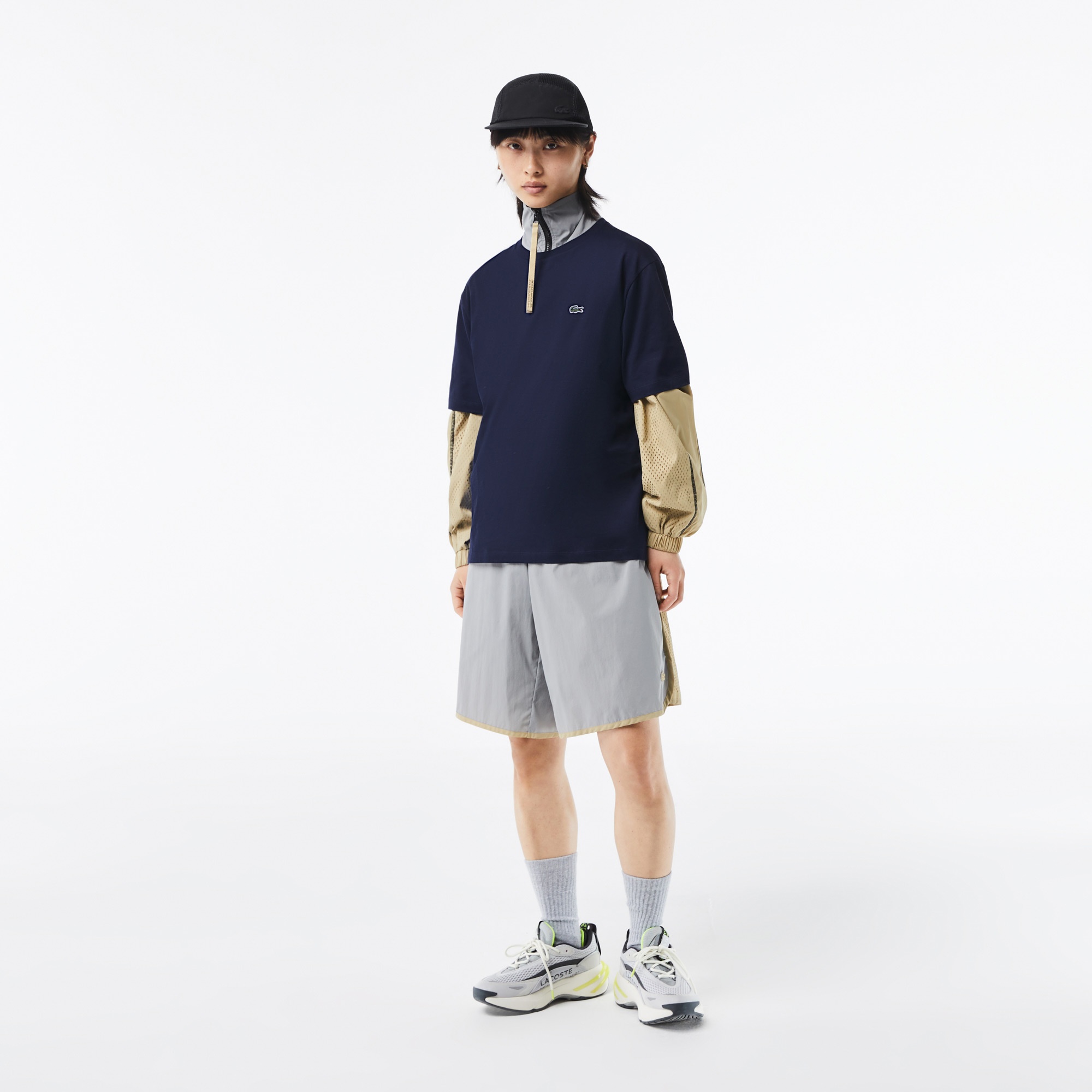 Lacoste Kadın Loose Fit Bisiklet Yaka Lacivert T-Shirt