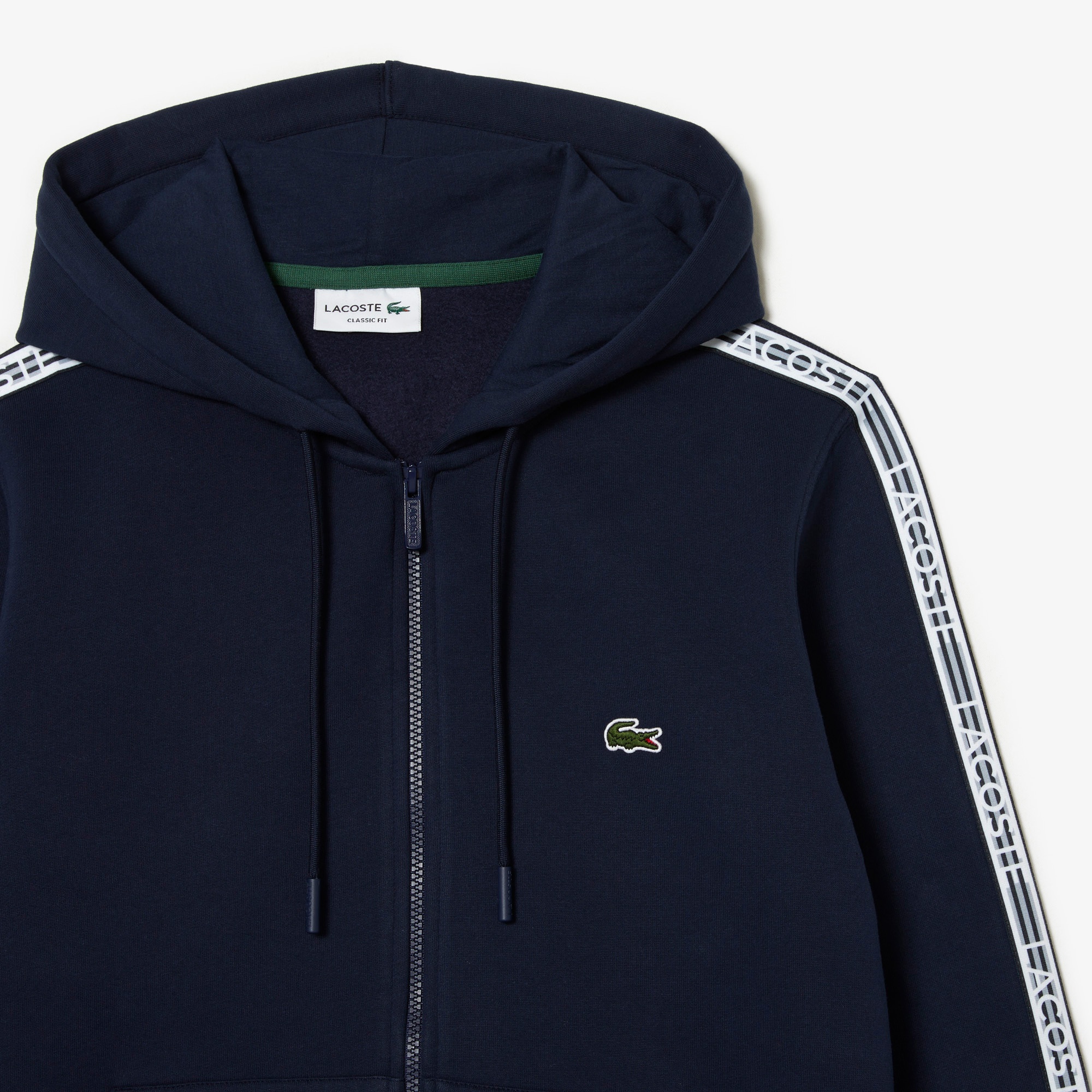 Lacoste Erkek Classic Fit Kapüşonlu Baskılı Lacivert Sweatshirt