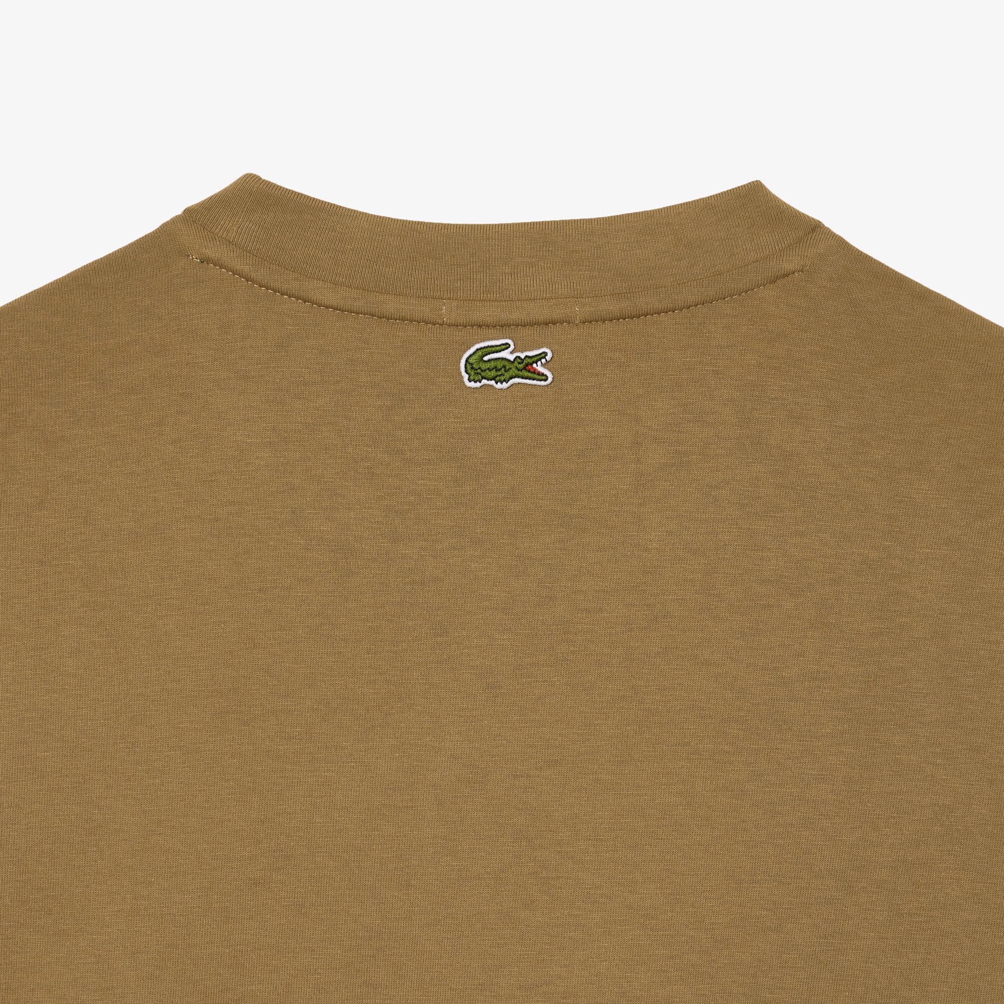 Lacoste Unisex Loose Fit Bisiklet Yaka Kahverengi T-Shirt TH0062