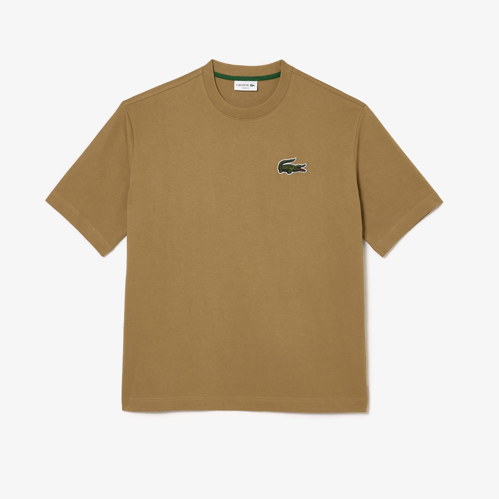 k.lakto88　tシャツ Lacoste Unisex Loose Fit Bisiklet Yaka Kahverengi T-Shirt TH0062