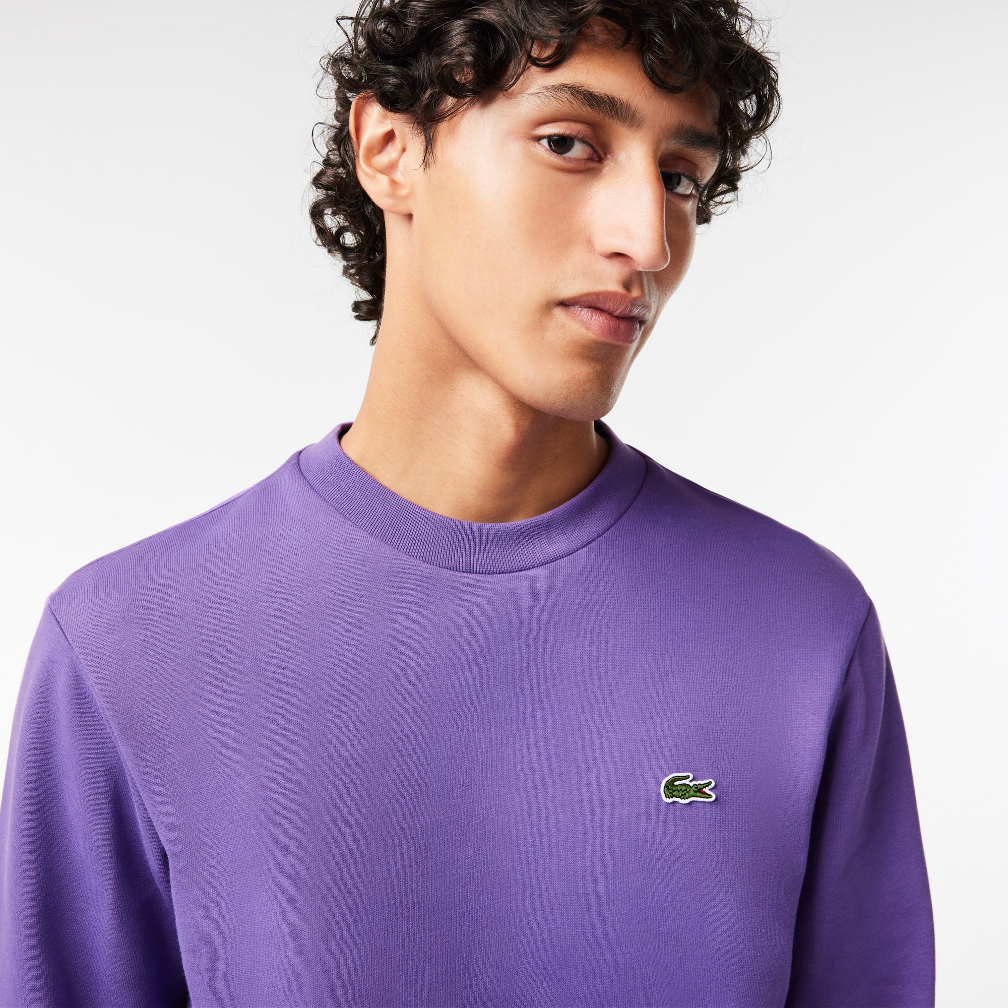 Lacoste Erkek Classic Fit Bisiklet Yaka Mor Sweatshirt