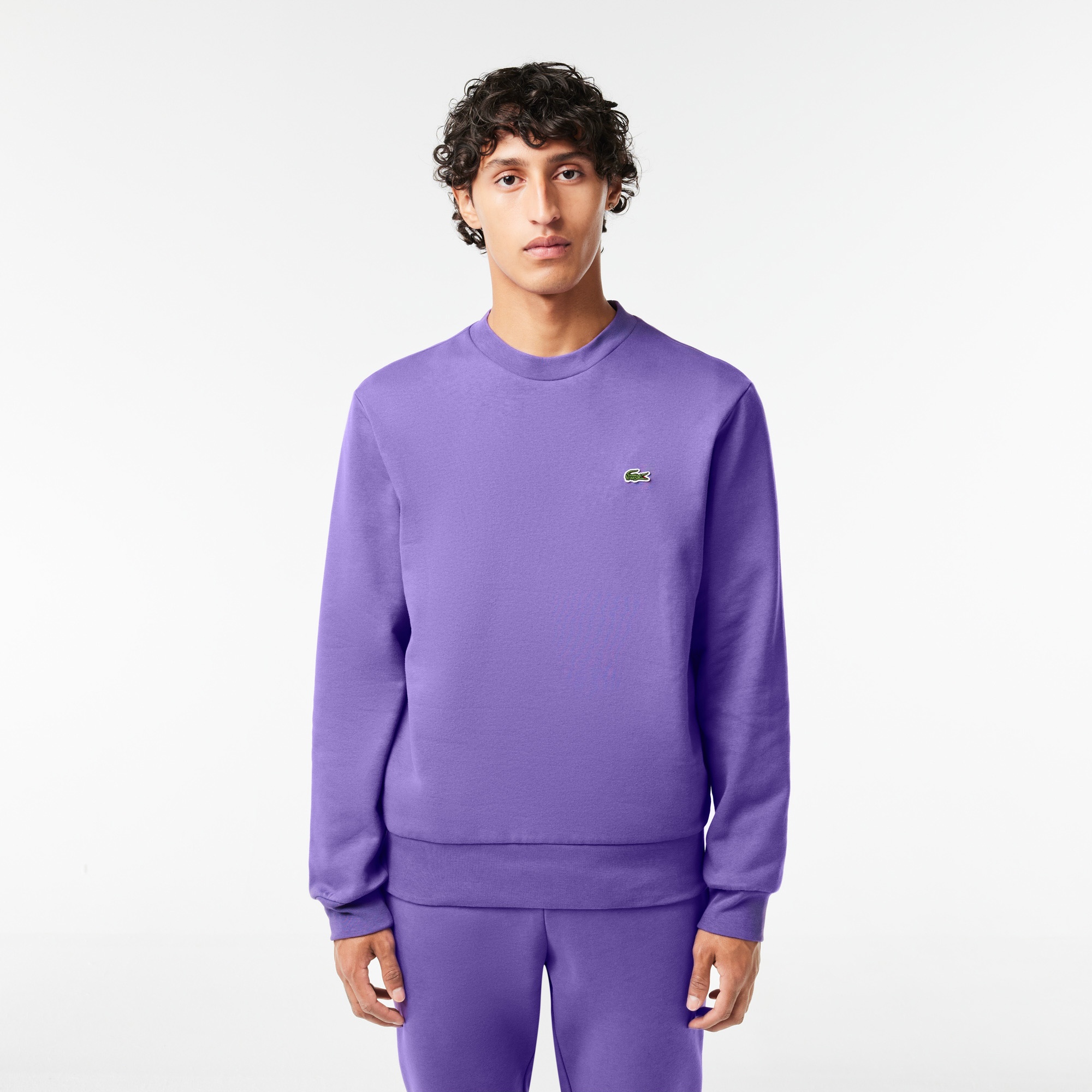 Lacoste Erkek Classic Fit Bisiklet Yaka Mor Sweatshirt