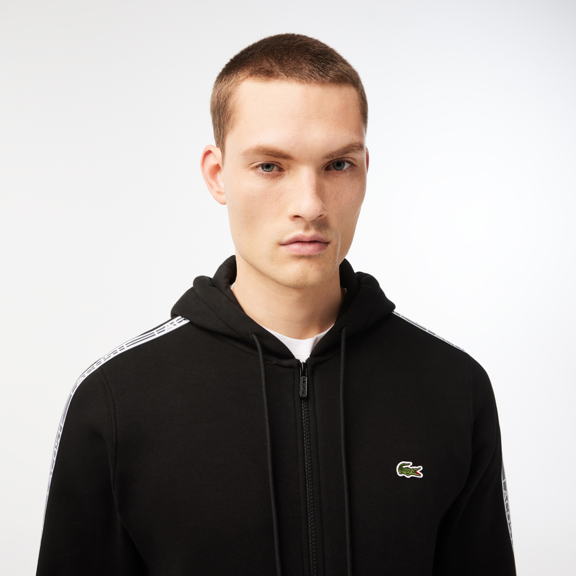 Lacoste Erkek Classic Fit Kapüşonlu Baskılı Siyah Sweatshirt