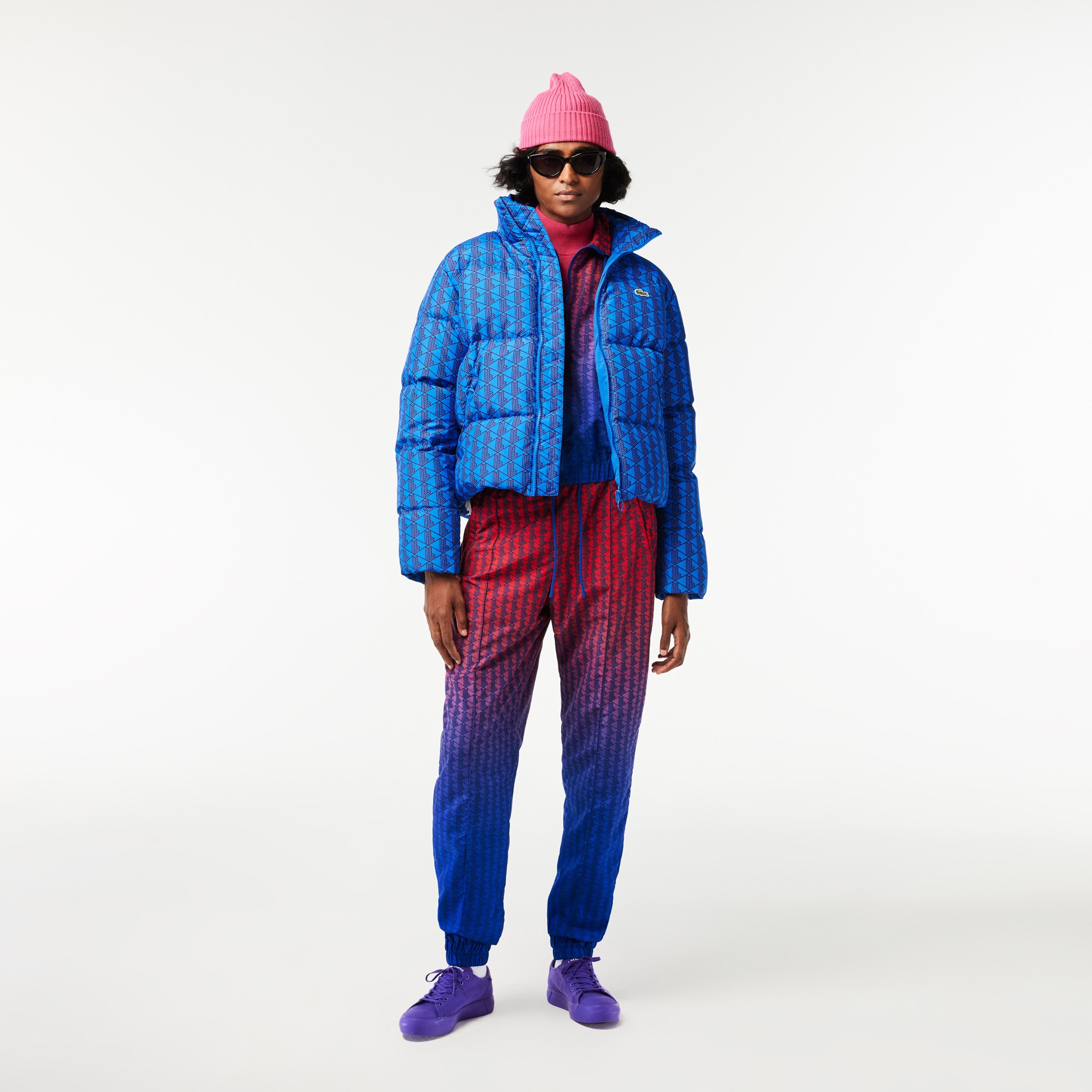 Lacoste Kadın Kapüşonlu Kapitone Renkli Mont