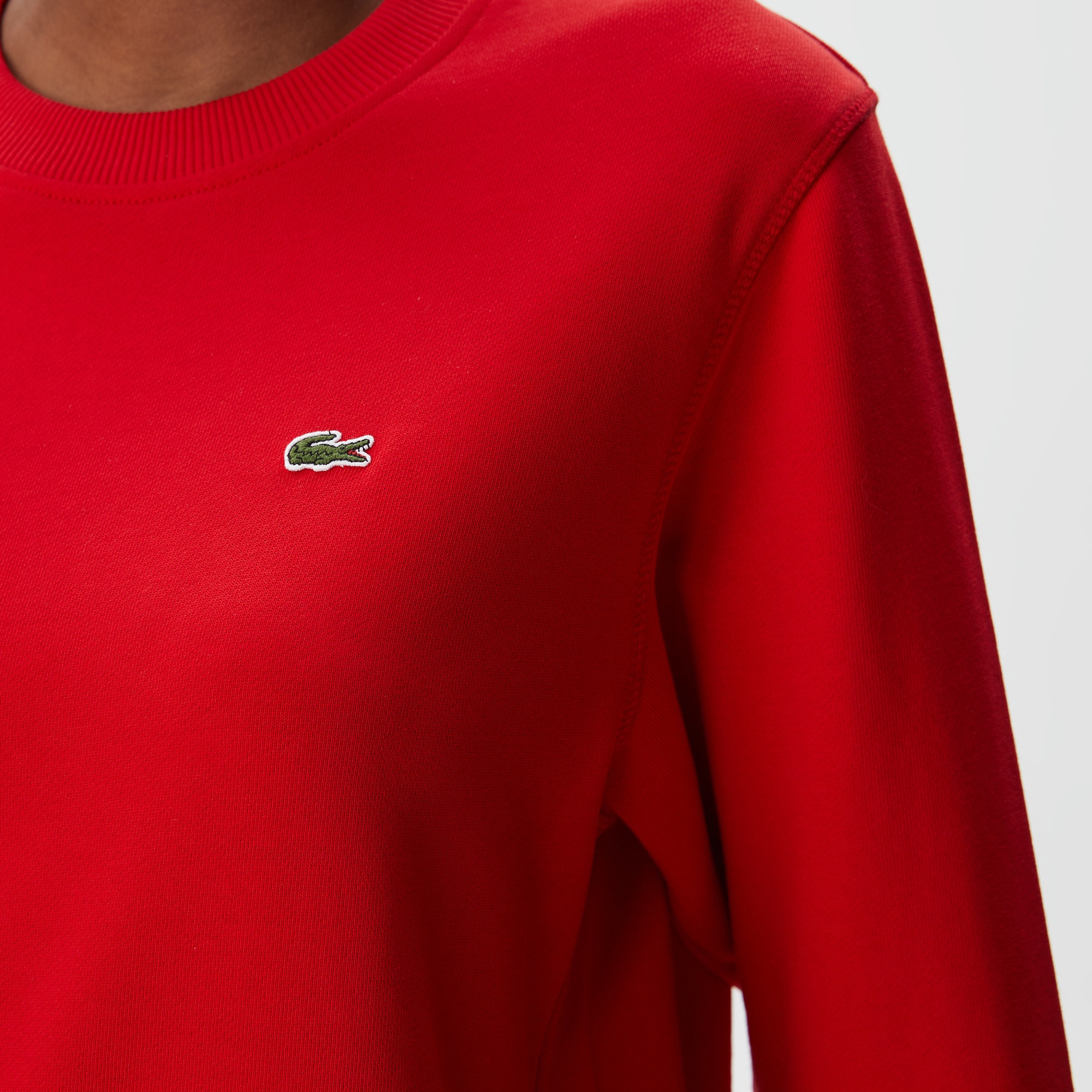 Lacoste Kadın Regular Fit Bisiklet Yaka Kırmızı Sweatshirt