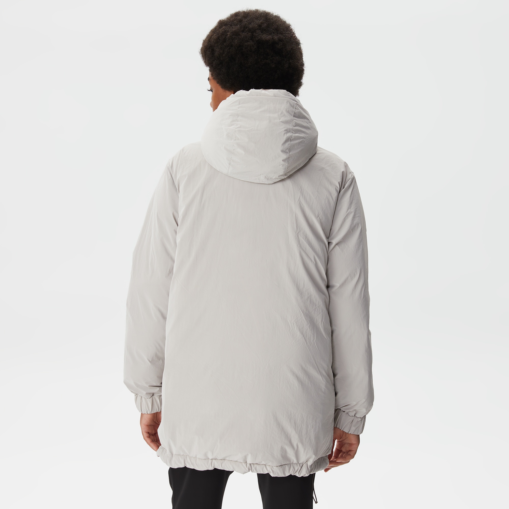 Lacoste Kadın Kapüşonlu Çift Taraflı Beyaz Mont