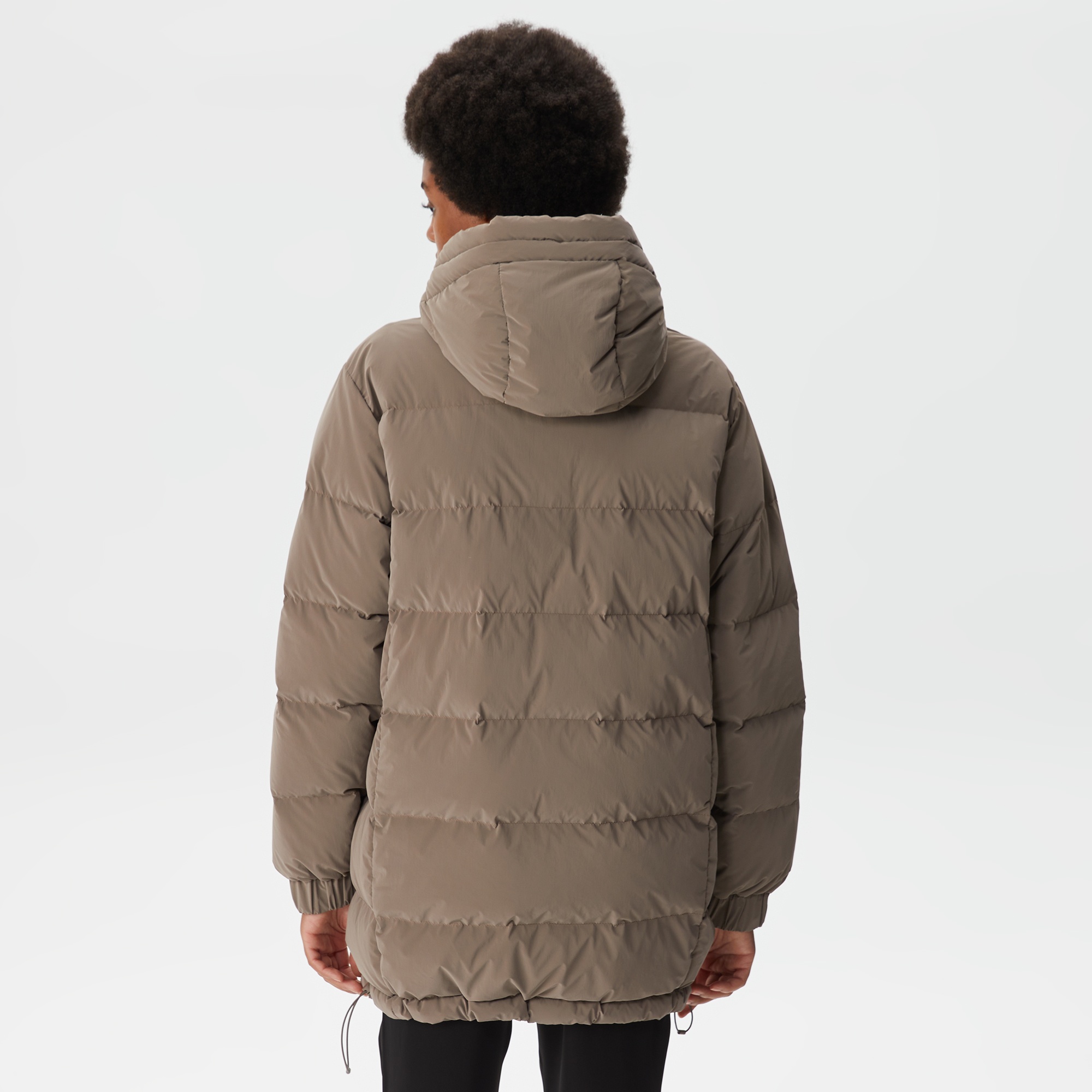 Lacoste Kadın Kapüşonlu Çift Taraflı Beyaz Mont