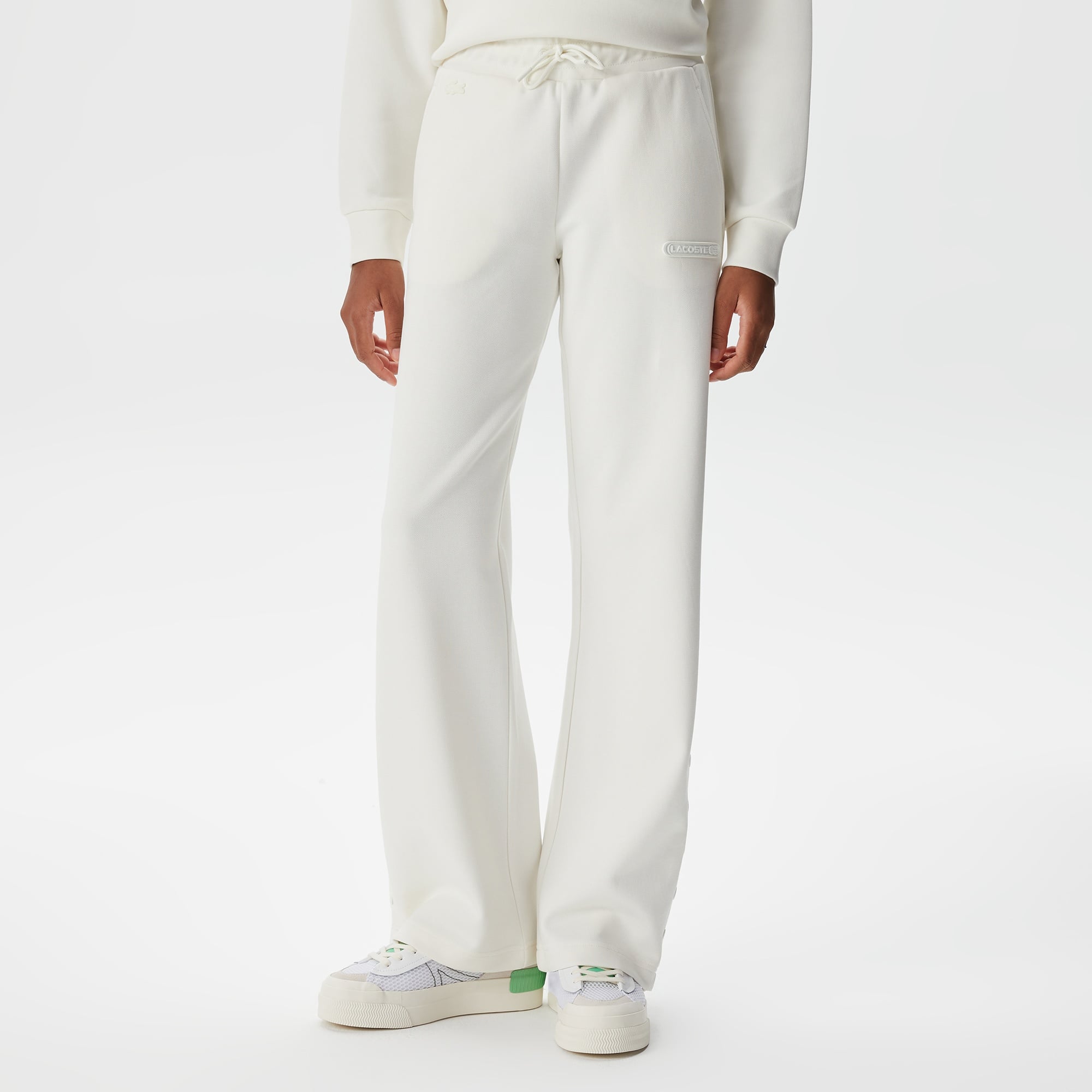 Lacoste Kadın Straight Fit Beyaz Eşofman Altı