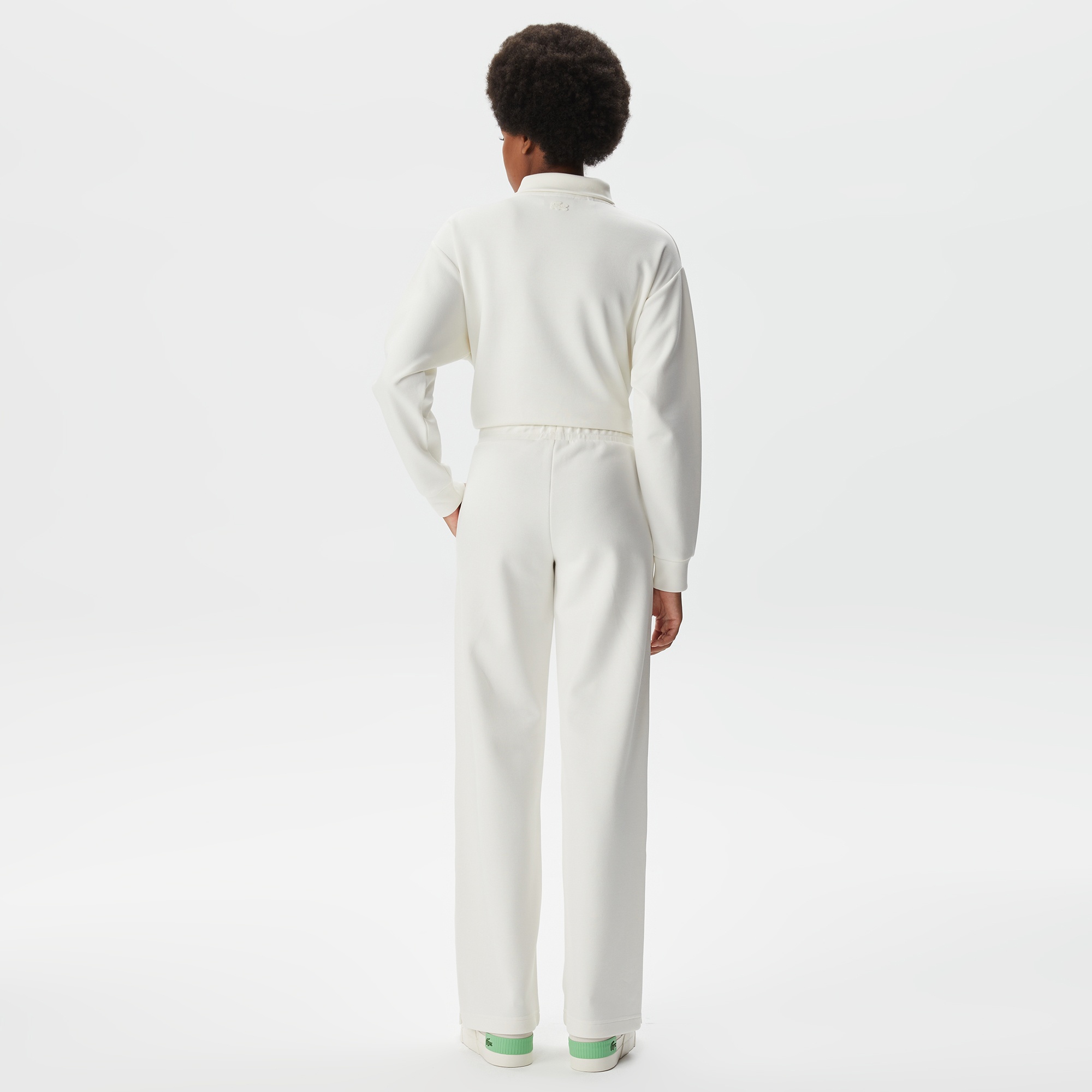 Lacoste Kadın Straight Fit Beyaz Eşofman Altı