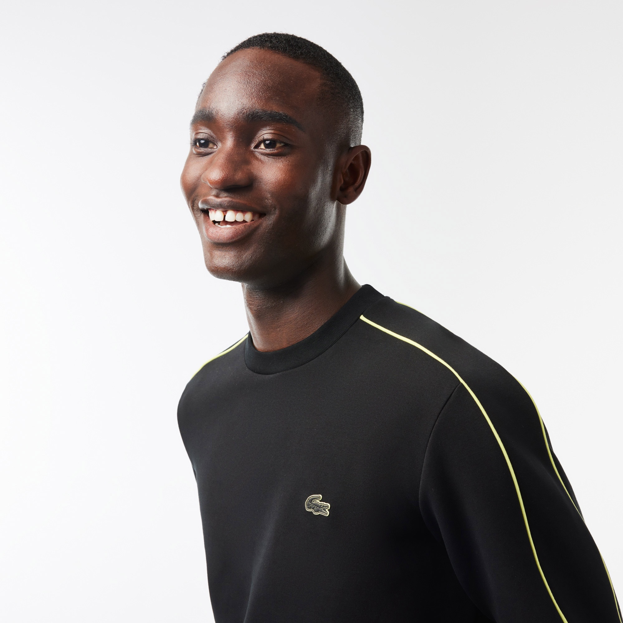 Lacoste Erkek Classic Fit Bisiklet Yaka Baskılı Siyah Sweatshirt