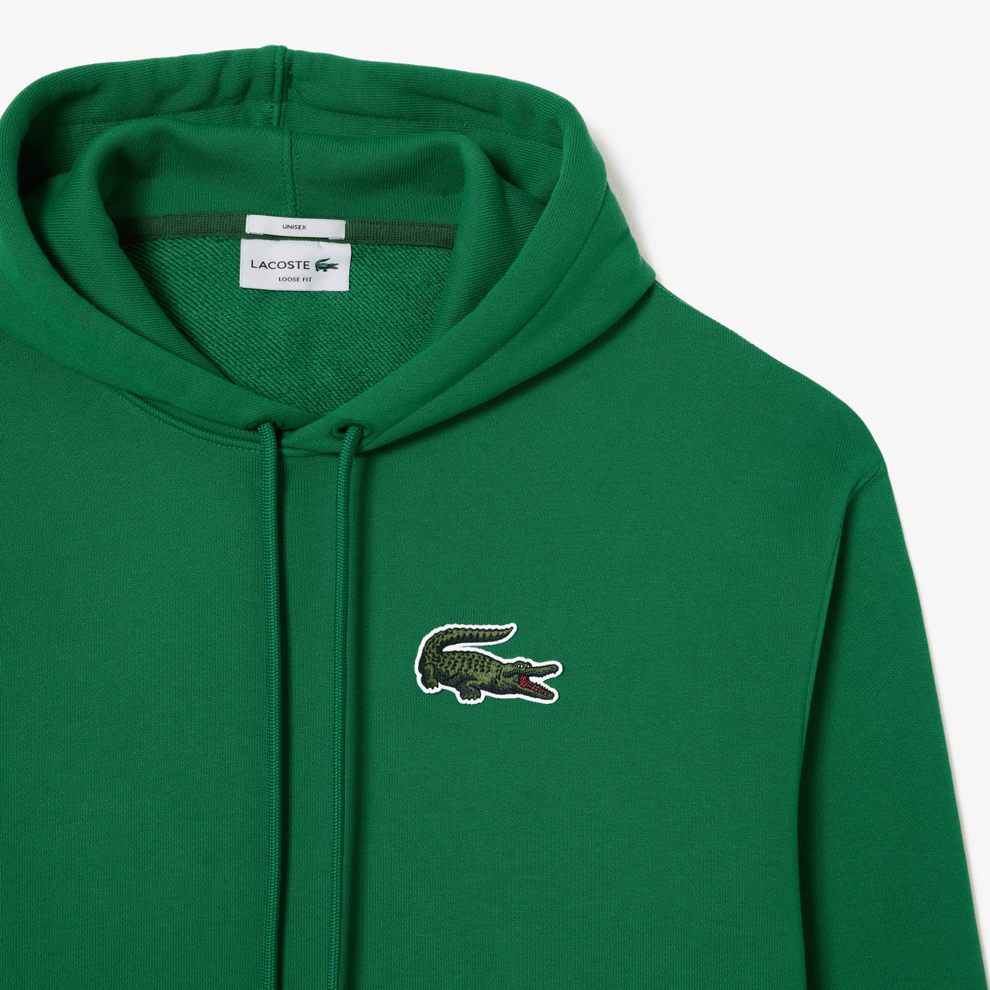 Lacoste Unisex Loose Fit Kapüşonlu Yeşil Sweatshirt