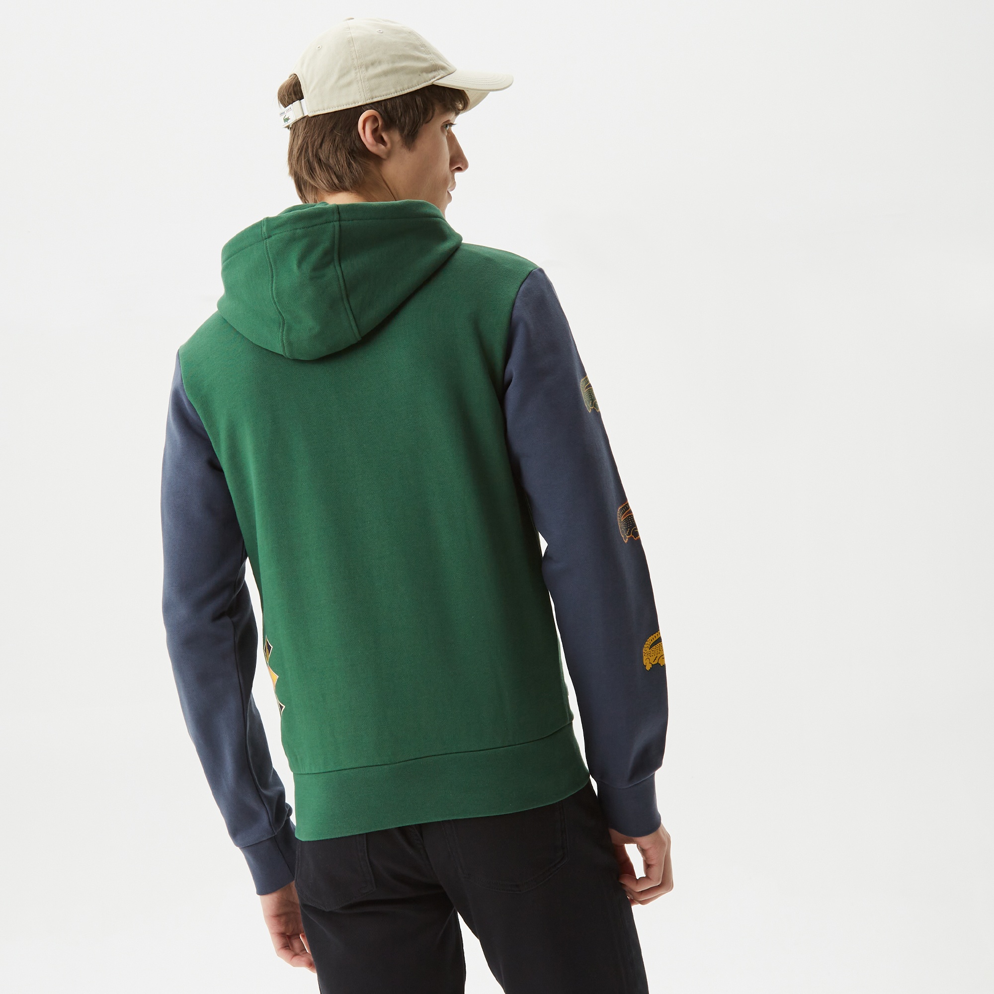 Lacoste Erkek Regular Fit Kapüşonlu Baskılı Yeşil Sweatshirt