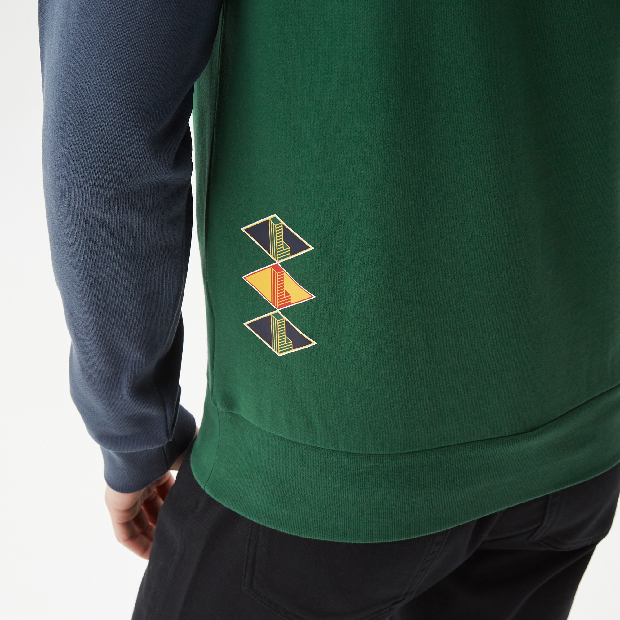 Lacoste Erkek Regular Fit Kapüşonlu Baskılı Yeşil Sweatshirt
