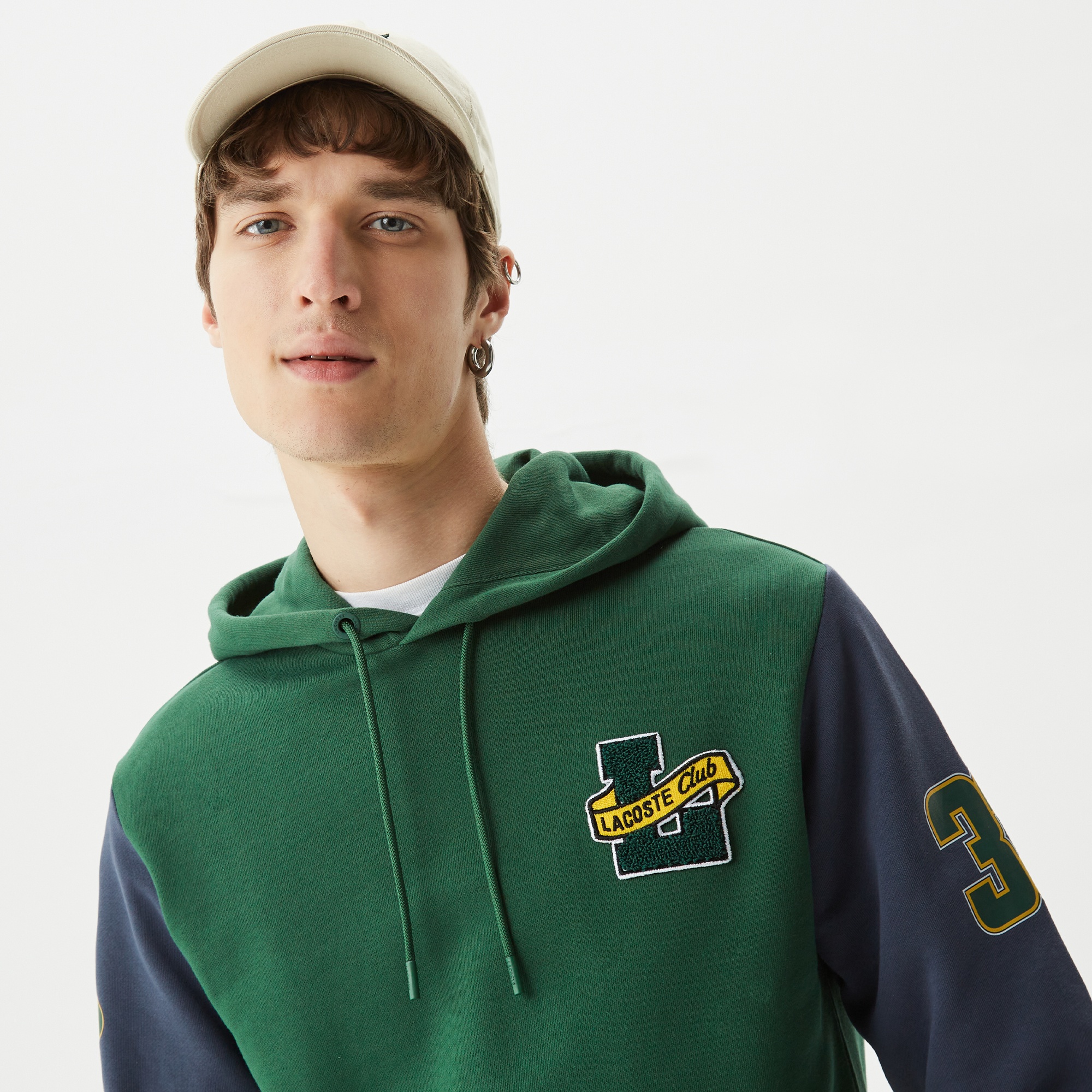 Lacoste Erkek Regular Fit Kapüşonlu Baskılı Yeşil Sweatshirt