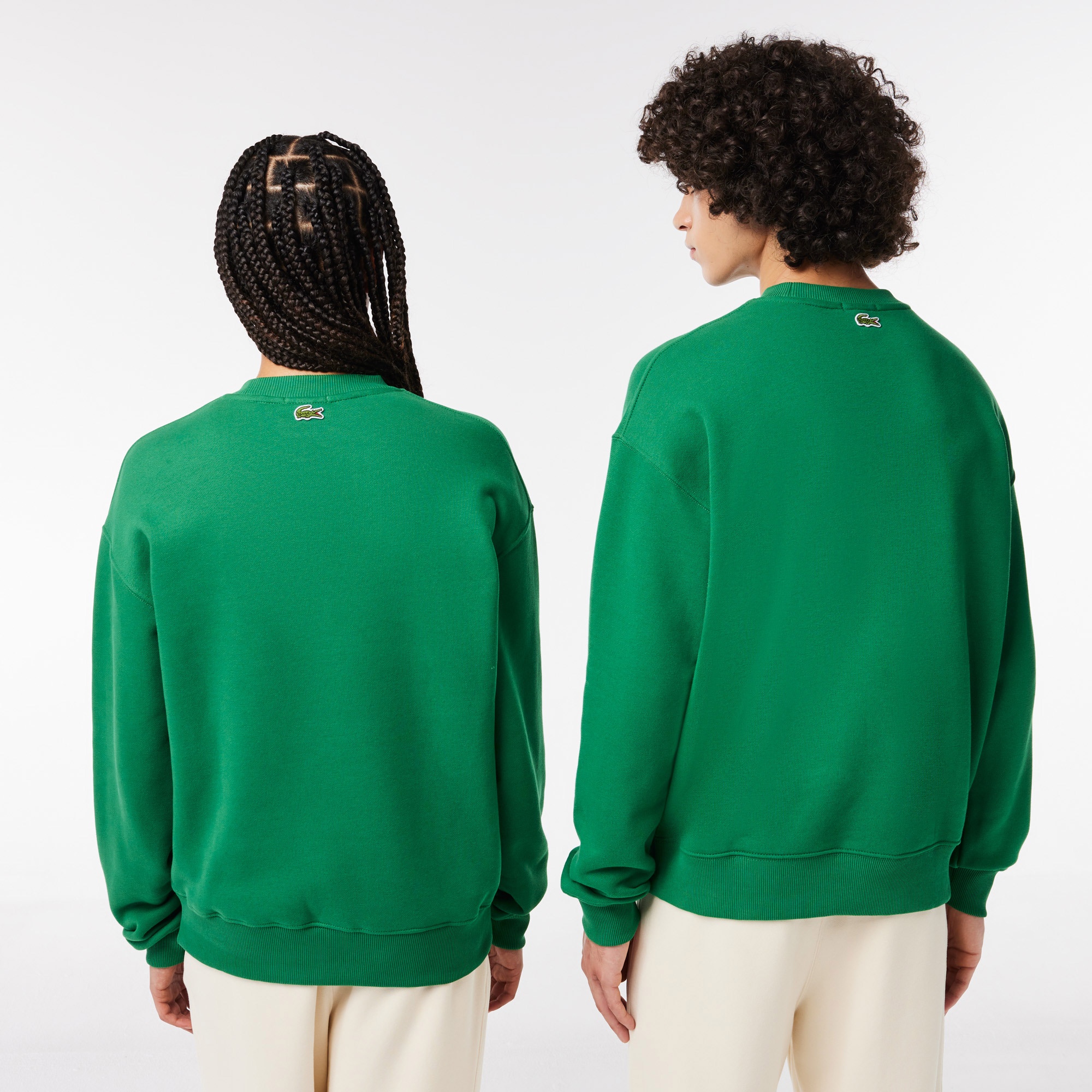 Lacoste Unisex Loose Fit Bisiklet Yaka Yeşil Sweatshirt