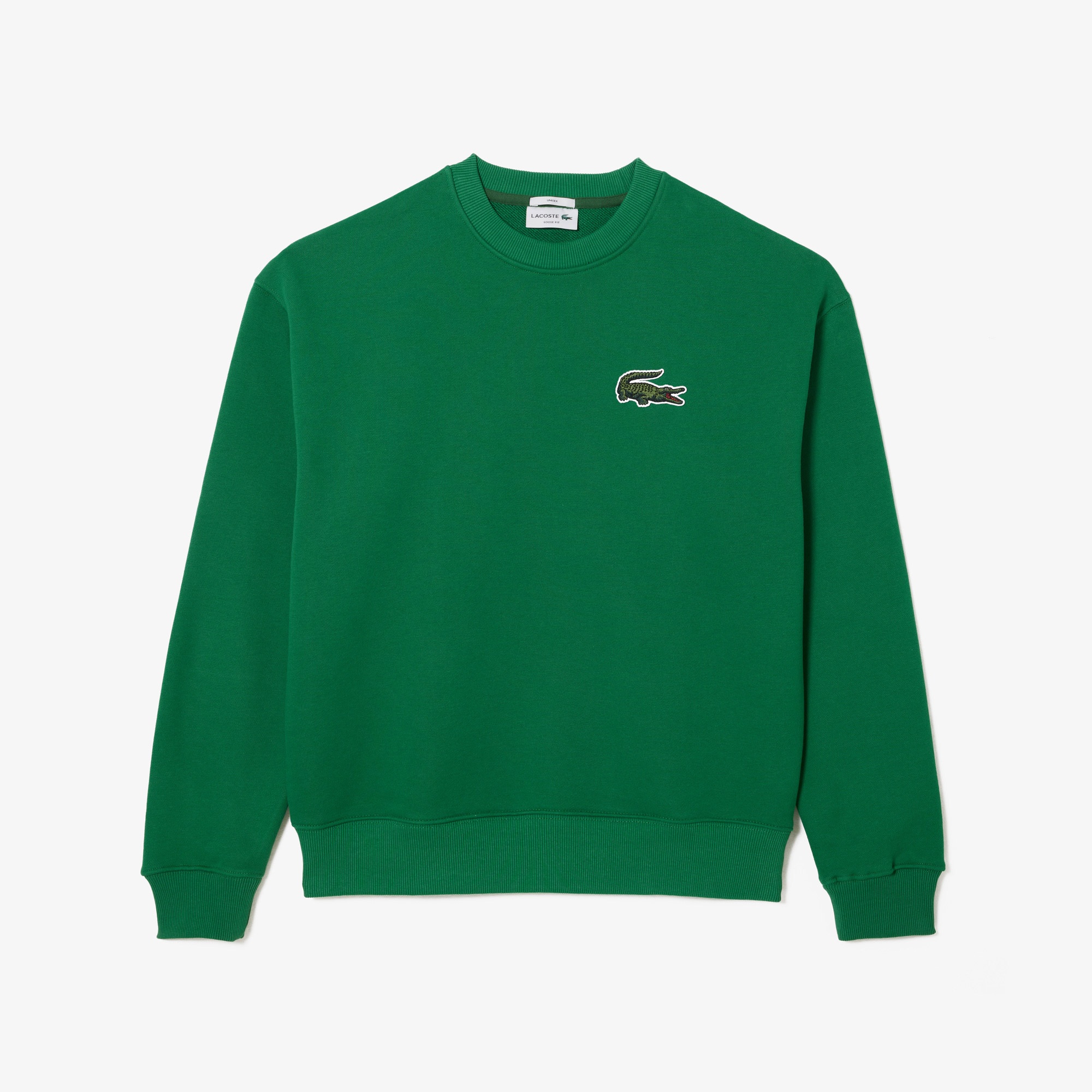 Lacoste Unisex Loose Fit Bisiklet Yaka Yeşil Sweatshirt