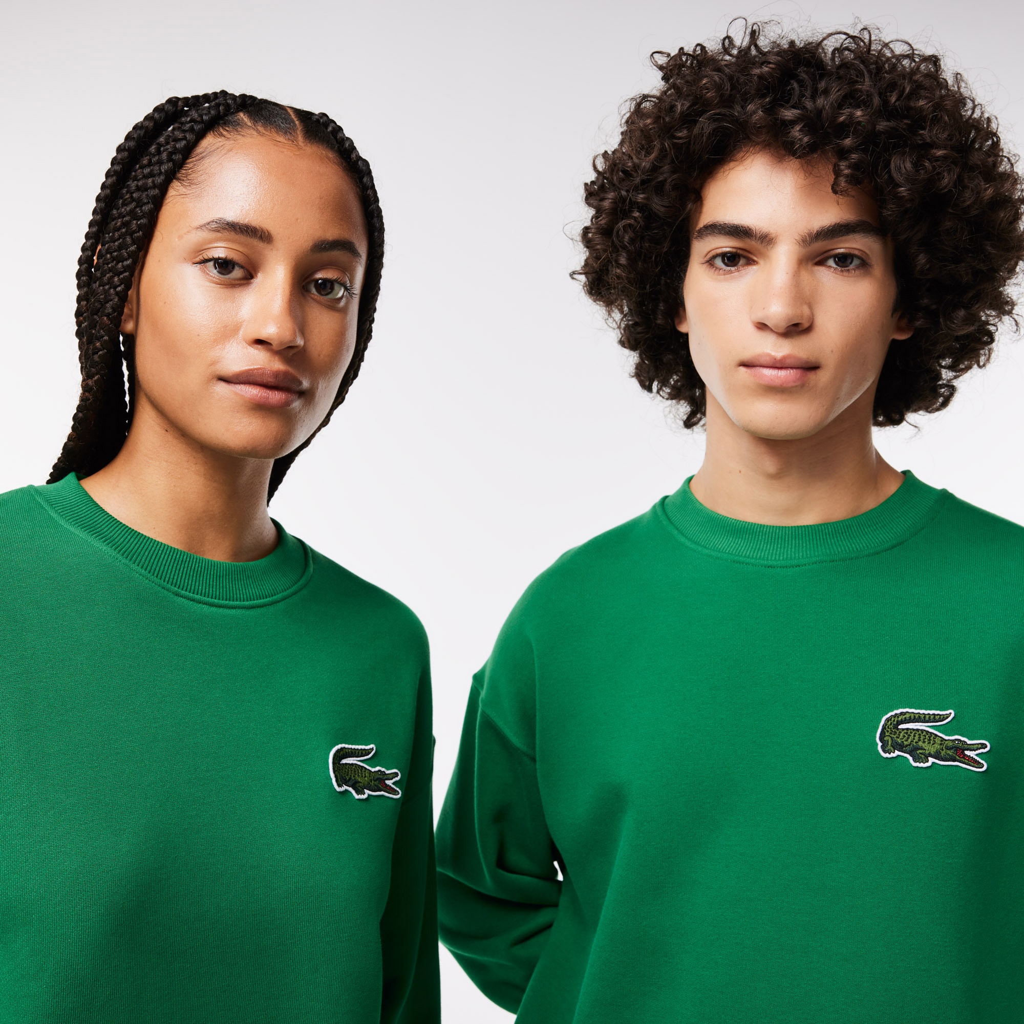 Lacoste Unisex Loose Fit Bisiklet Yaka Yeşil Sweatshirt