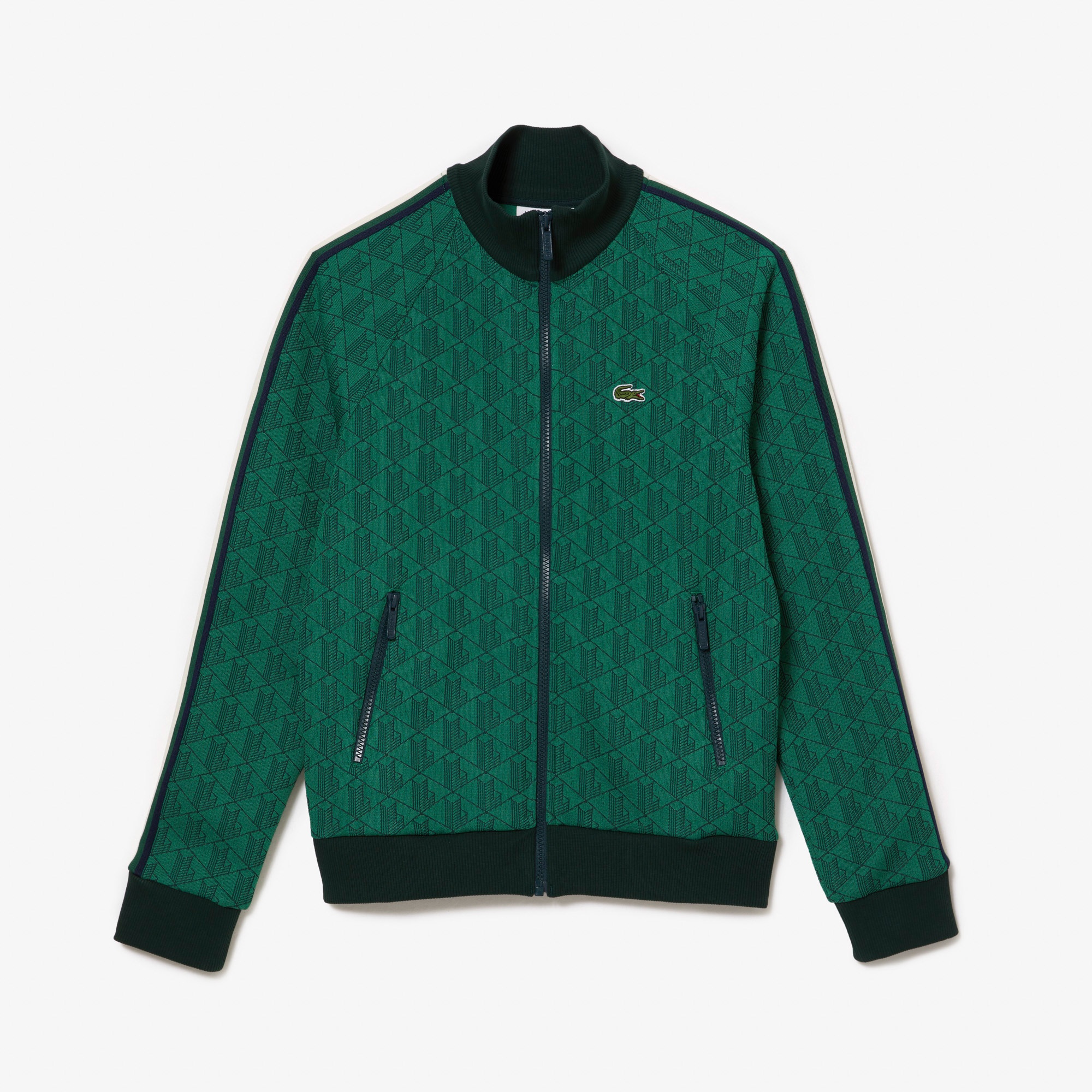 Lacoste Regular Fit Fermuarlı Monogram Kadın Yeşil Sweatshirt