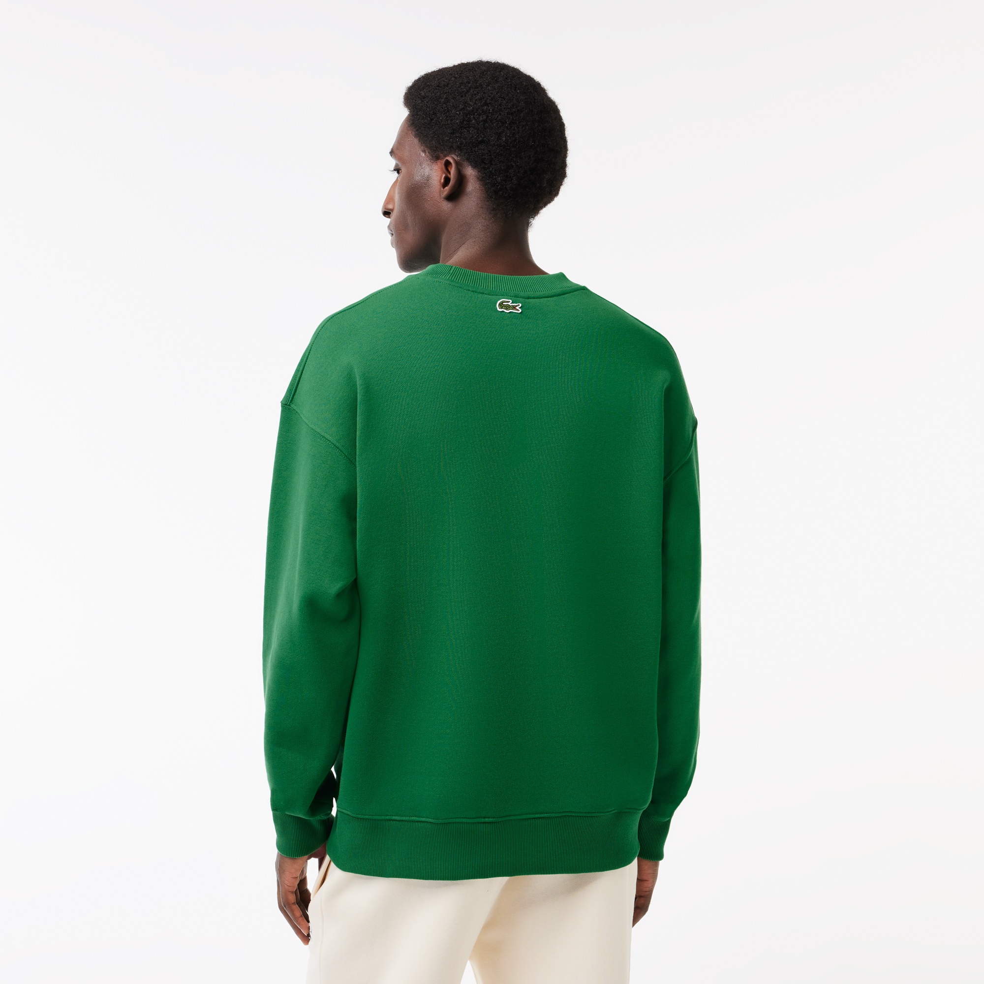 Lacoste Erkek Loose Fit Bisiklet Yaka Yeşil Sweatshirt