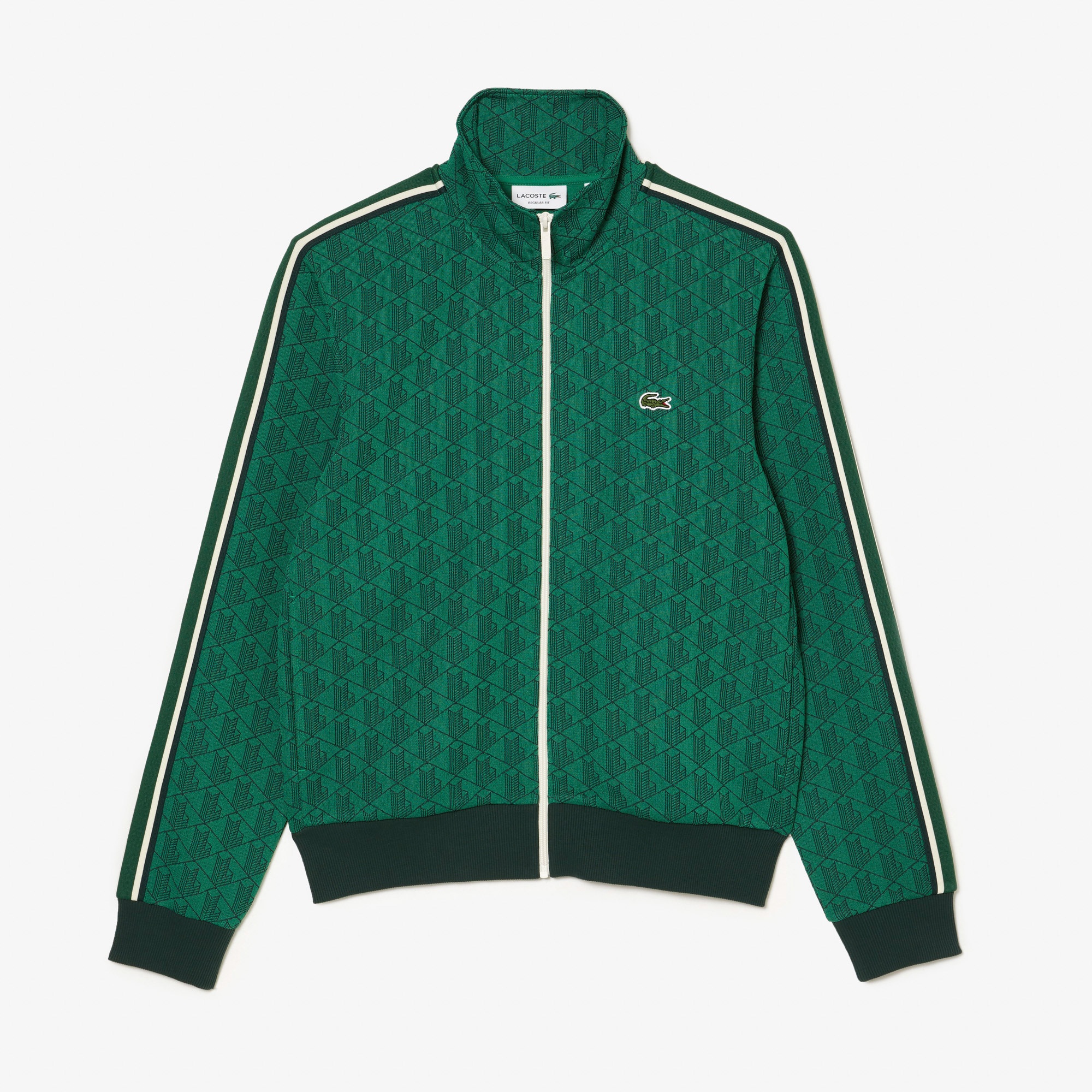Lacoste Erkek Regular Fit Fermuarlı Monogram Yeşil Sweatshirt