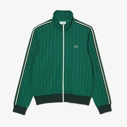 Lacoste Erkek Regular Fit Fermuarlı Monogram Yeşil Sweatshirt Yeşil