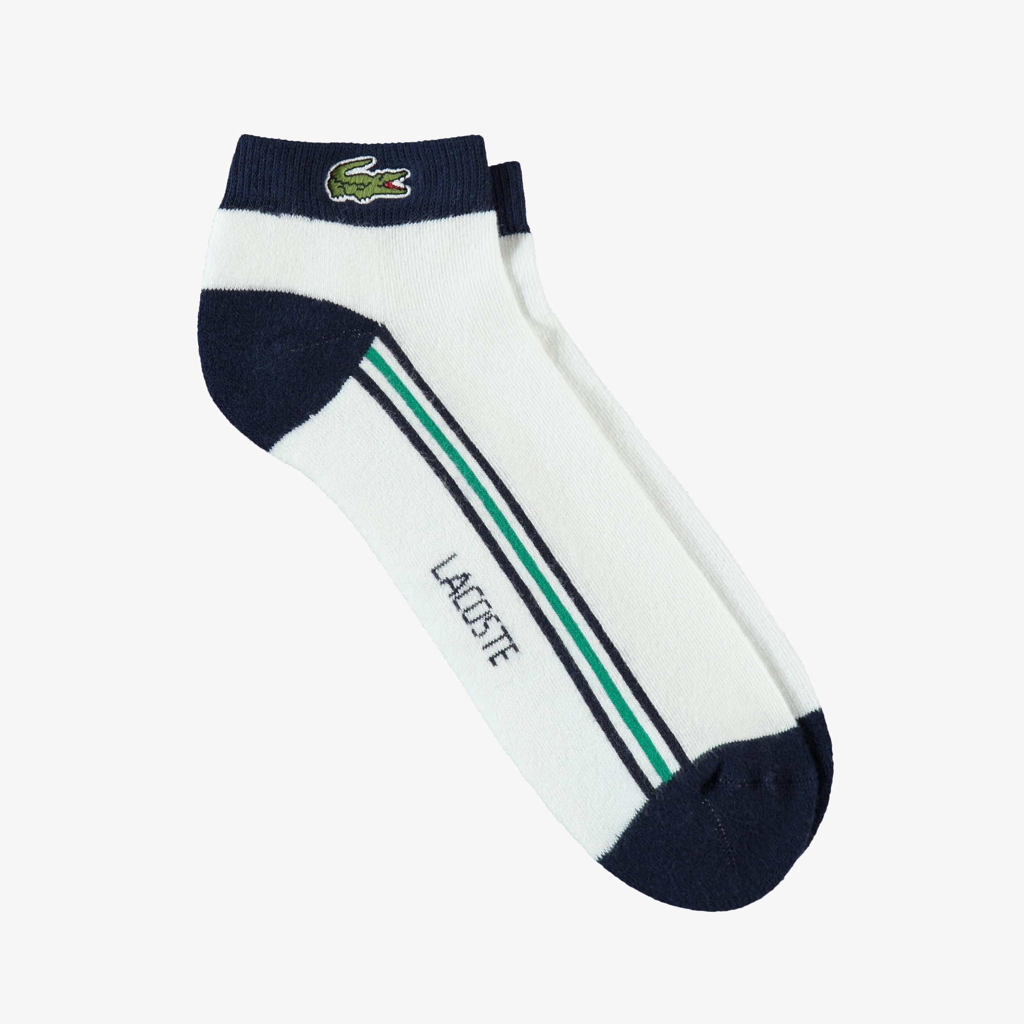 Lacoste Unisex Çizgili Beyaz Çorap