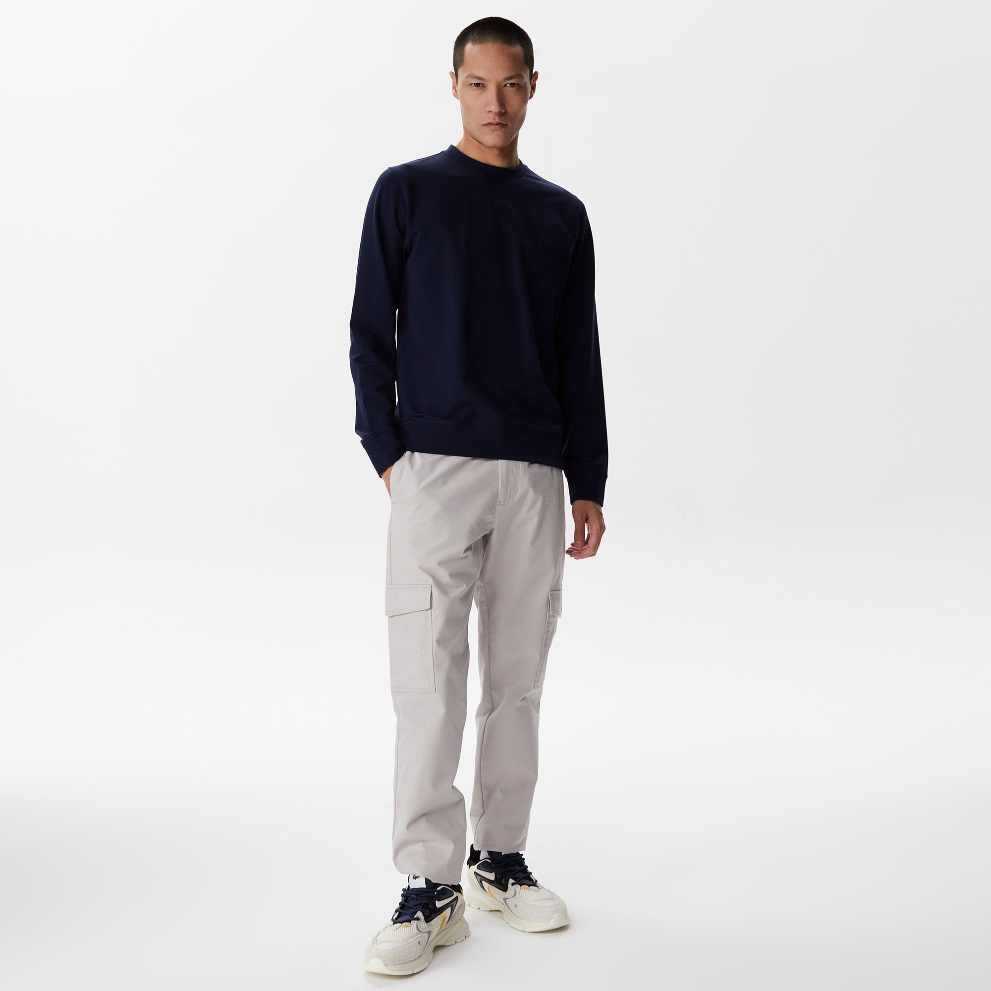 Lacoste Erkek Slim Fit Bisiklet Yaka Lacivert Sweatshirt