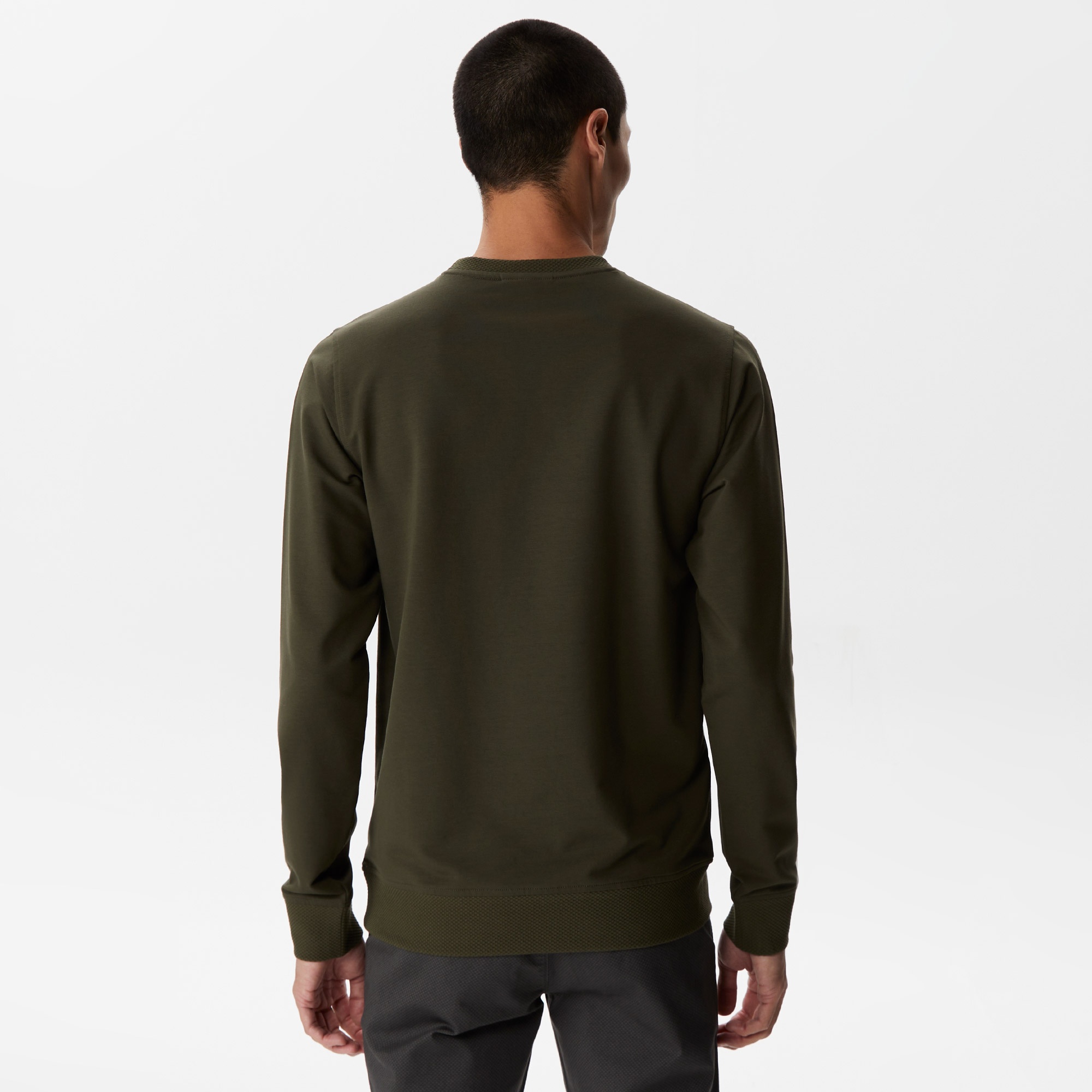 Lacoste Erkek Slim Fit Bisiklet Yaka Haki Sweatshirt