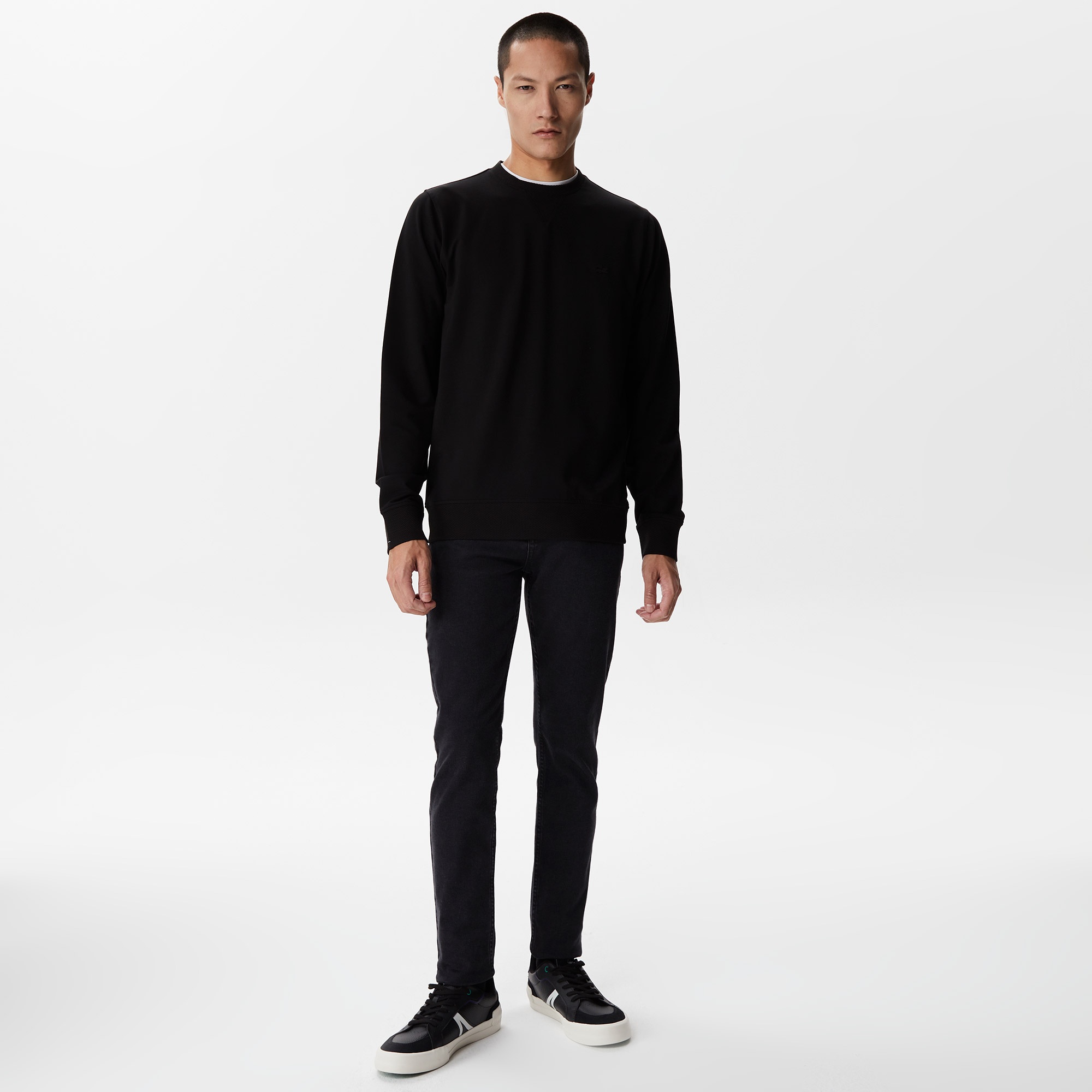 Lacoste Erkek Slim Fit Bisiklet Yaka Siyah Sweatshirt