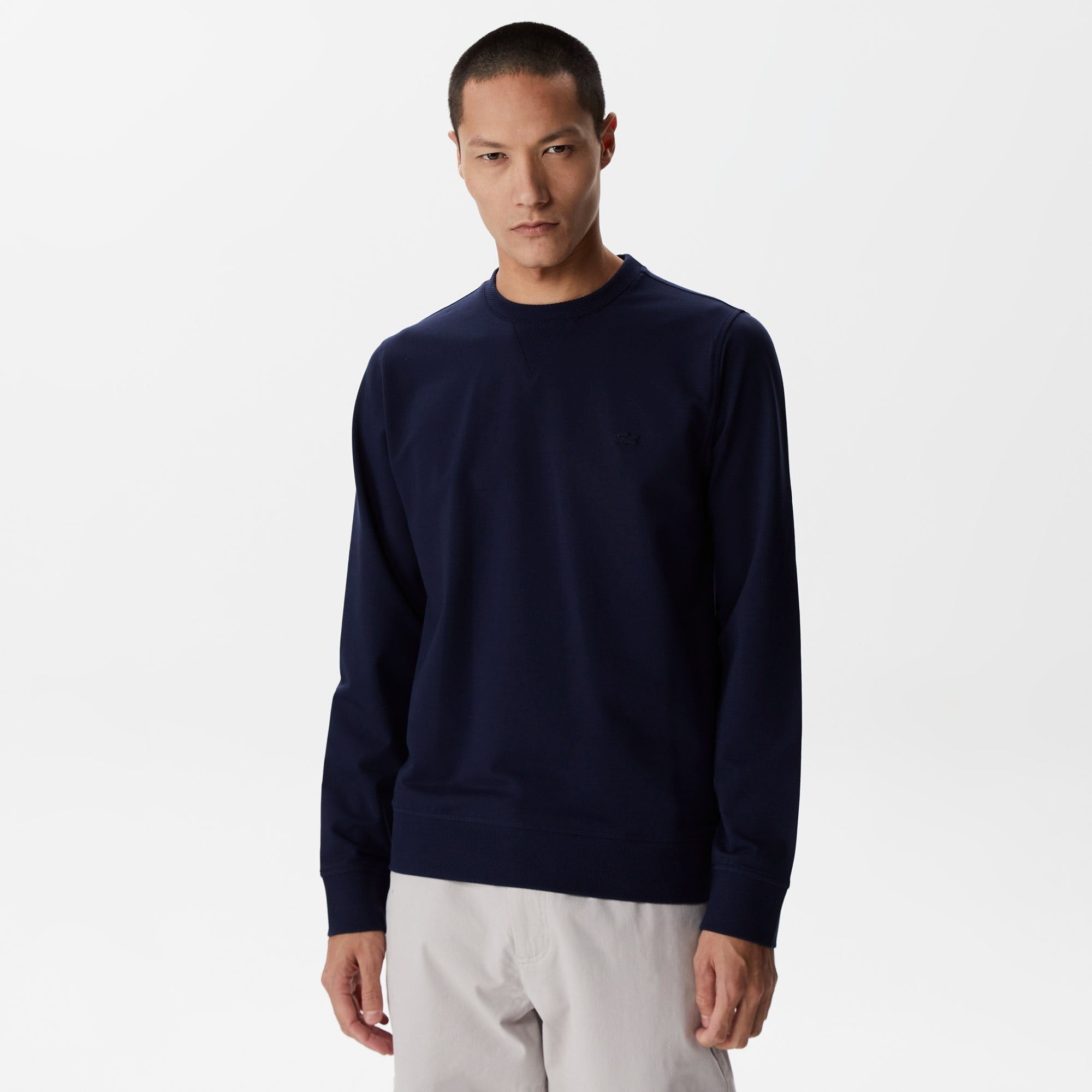 Lacoste Erkek Slim Fit Bisiklet Yaka Lacivert Sweatshirt