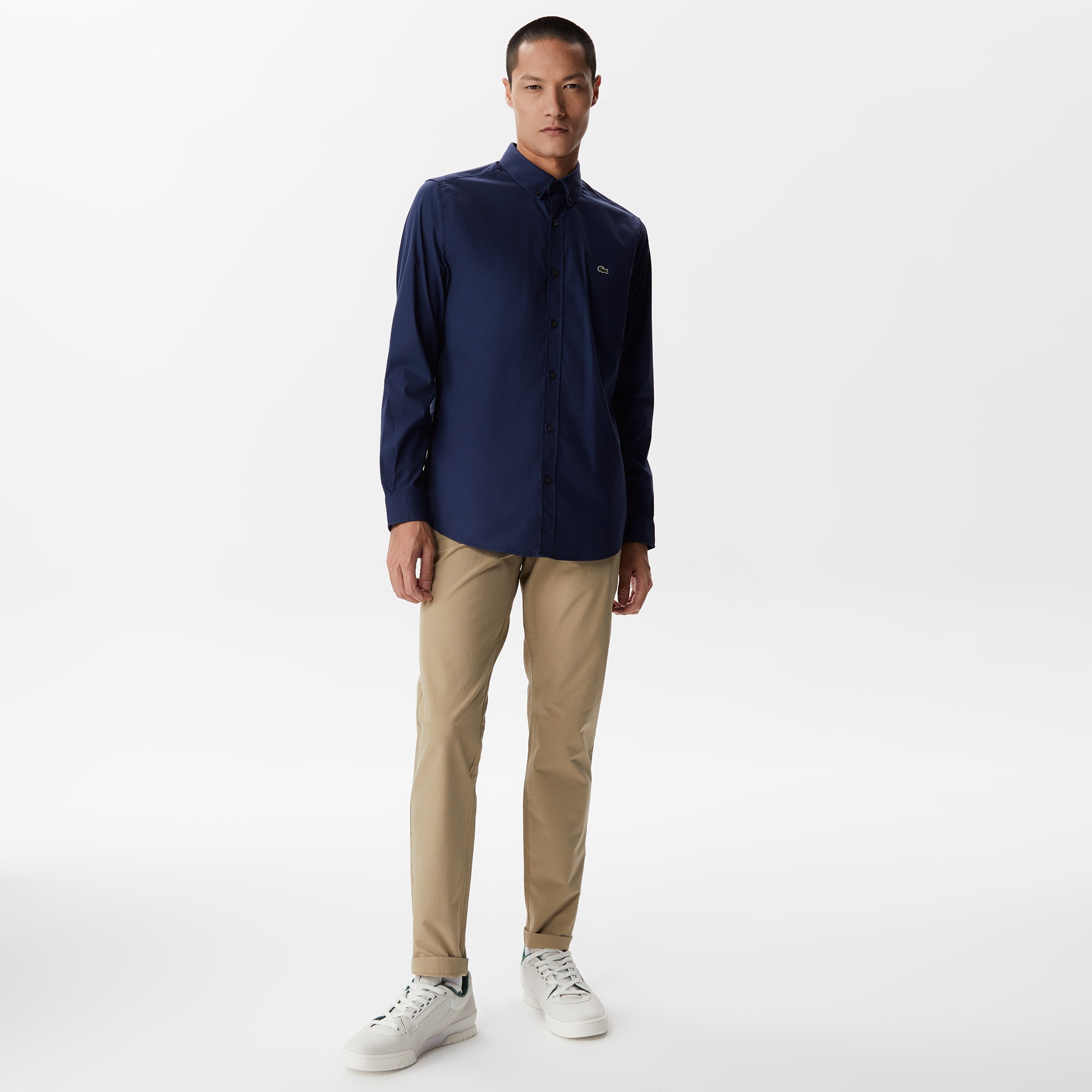 Lacoste Erkek Slim Fit Düğmeli Yaka Lacivert Gömlek