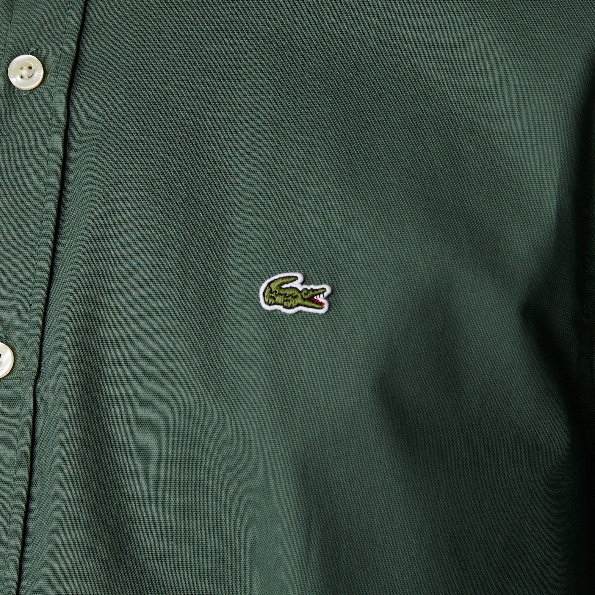 Lacoste Erkek Slim Fit Düğmeli Yaka Haki Gömlek