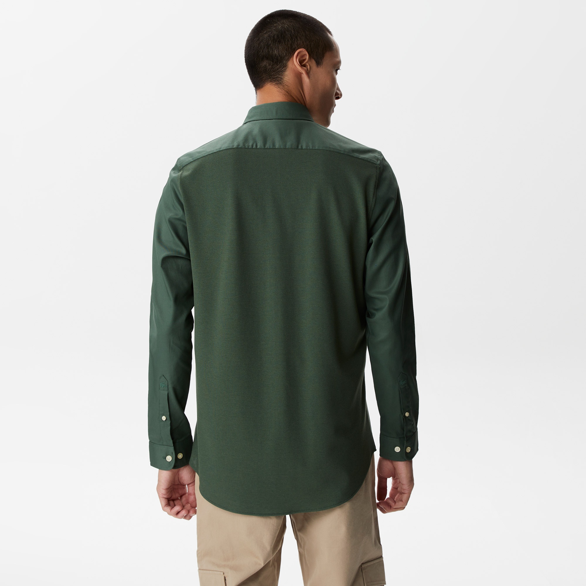 Lacoste Erkek Slim Fit Düğmeli Yaka Haki Gömlek