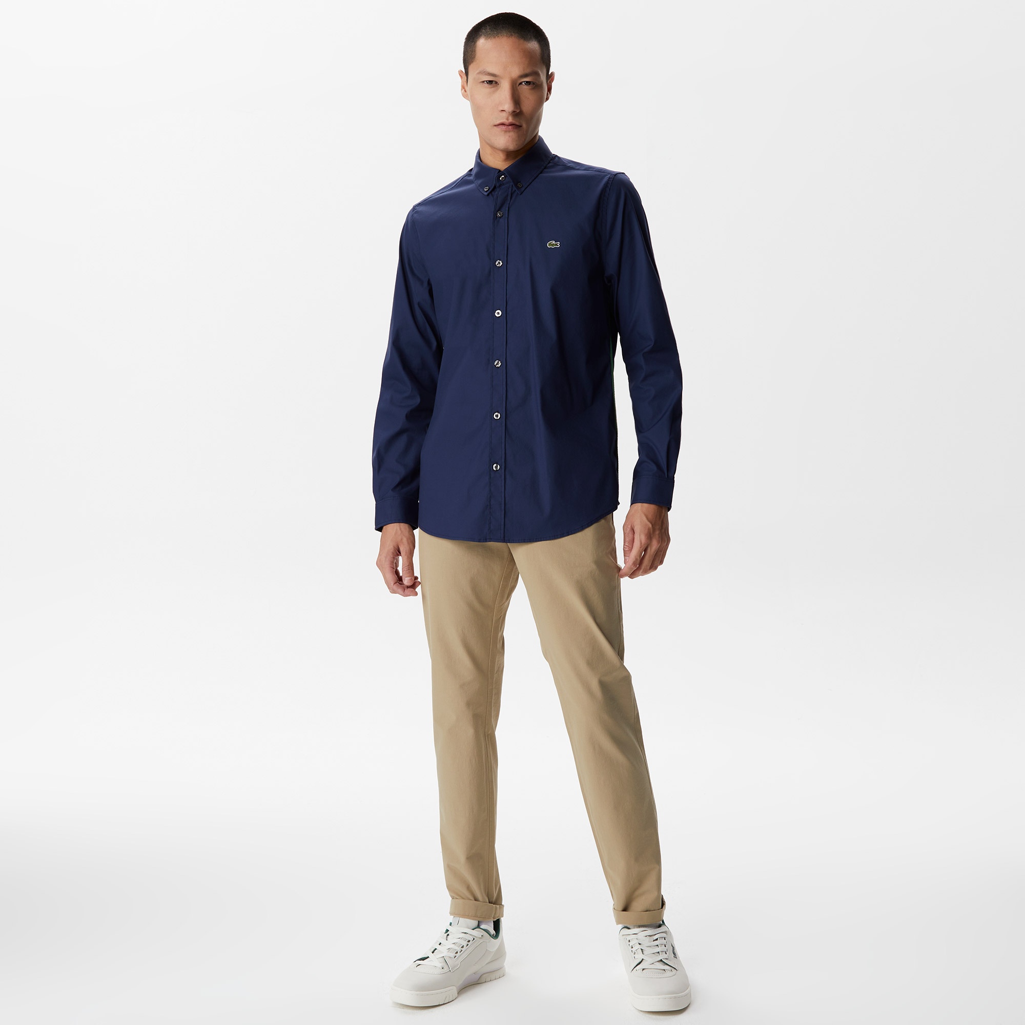 Lacoste Erkek Slim Fit Düğmeli Yaka Lacivert Gömlek