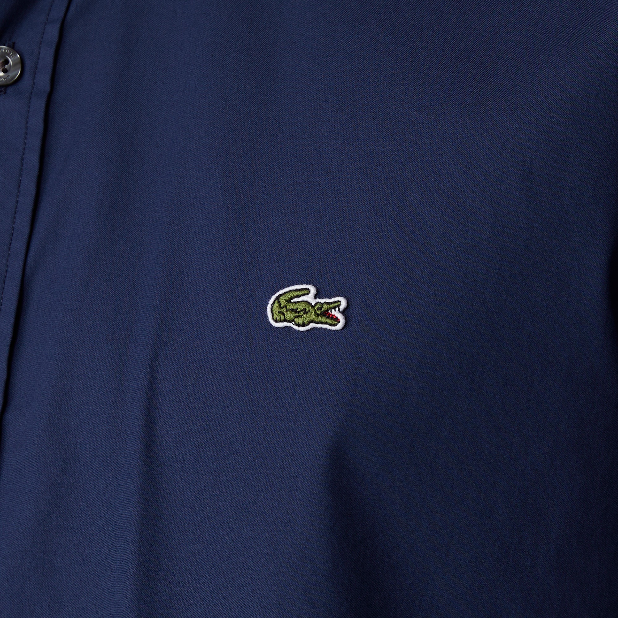 Lacoste Erkek Slim Fit Düğmeli Yaka Lacivert Gömlek