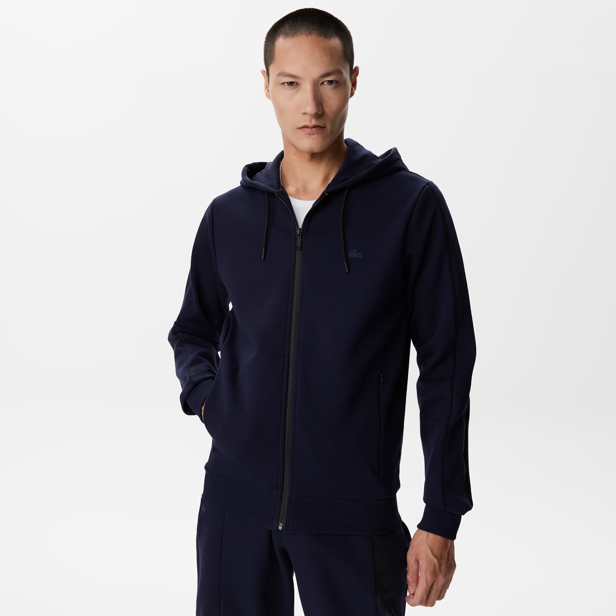 Lacoste Erkek Regular Fit Kapüşonlu Baskılı Lacivert Sweatshirt