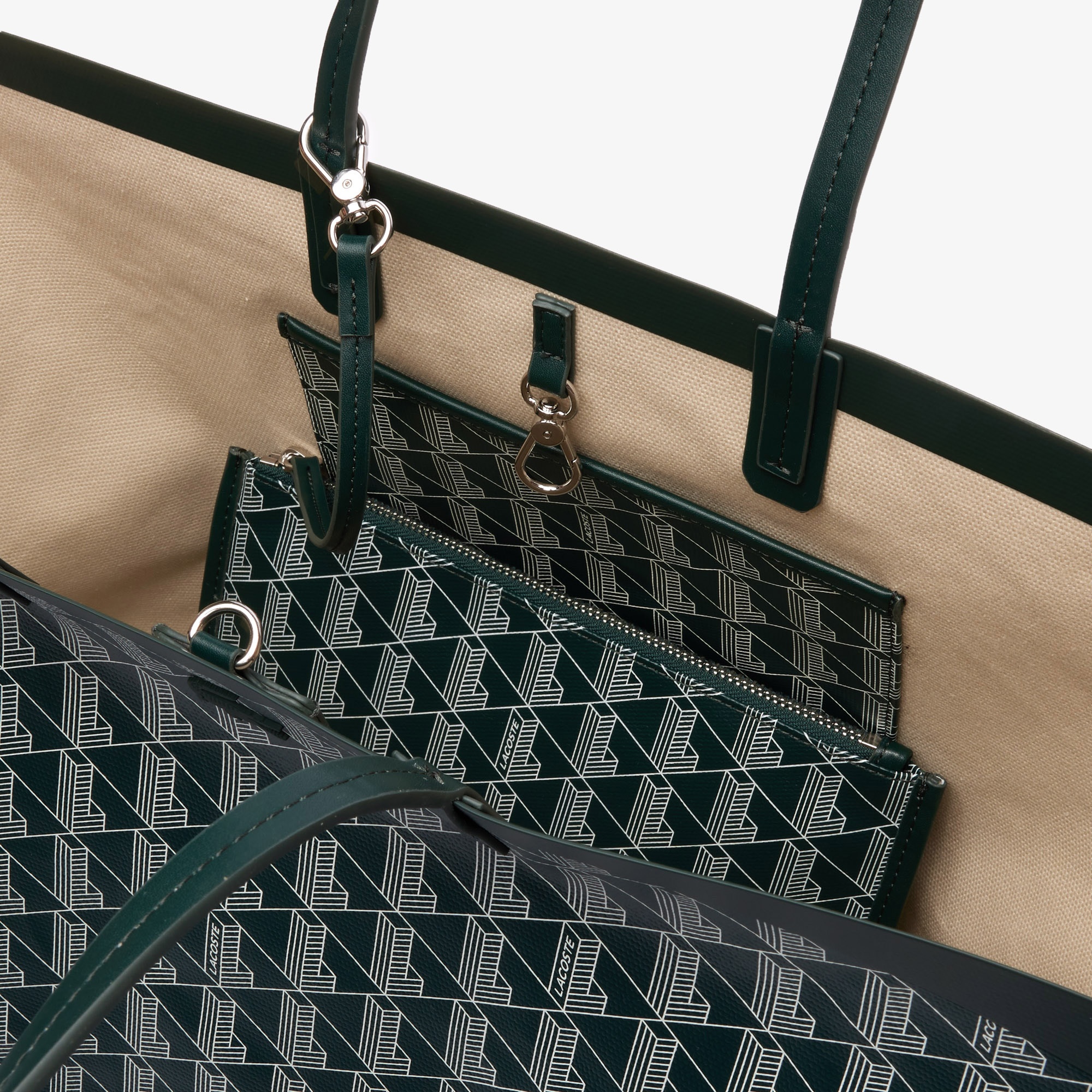 Lacoste Kadın Monogram Yeşil Omuz Çantası