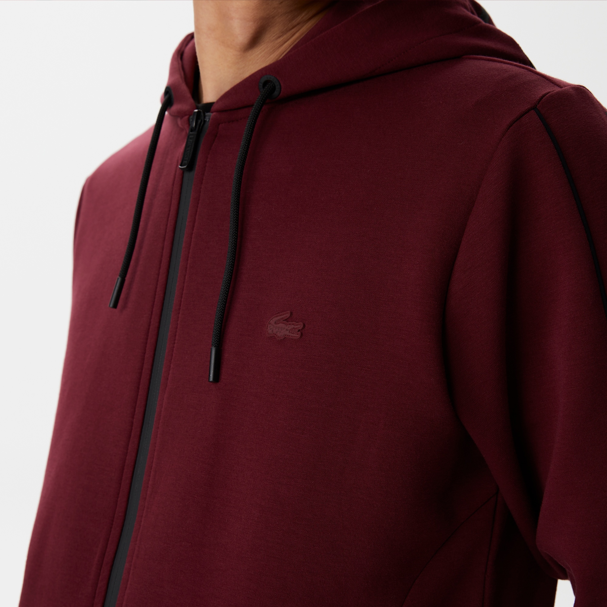 Lacoste Erkek Regular Fit Kapüşonlu Baskılı Bordo Sweatshirt