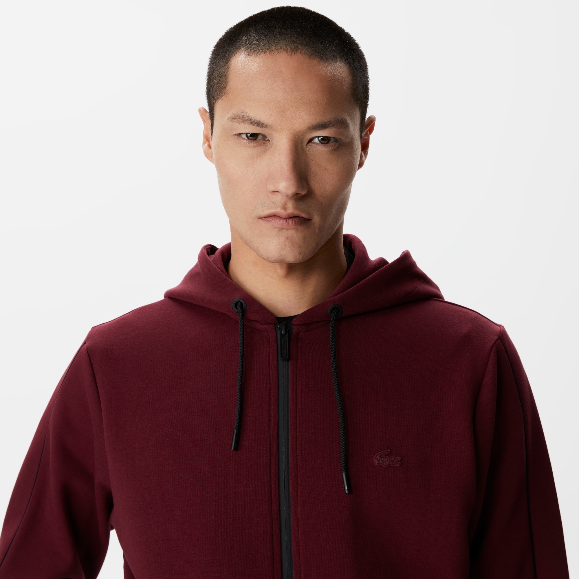 Lacoste Erkek Regular Fit Kapüşonlu Baskılı Bordo Sweatshirt