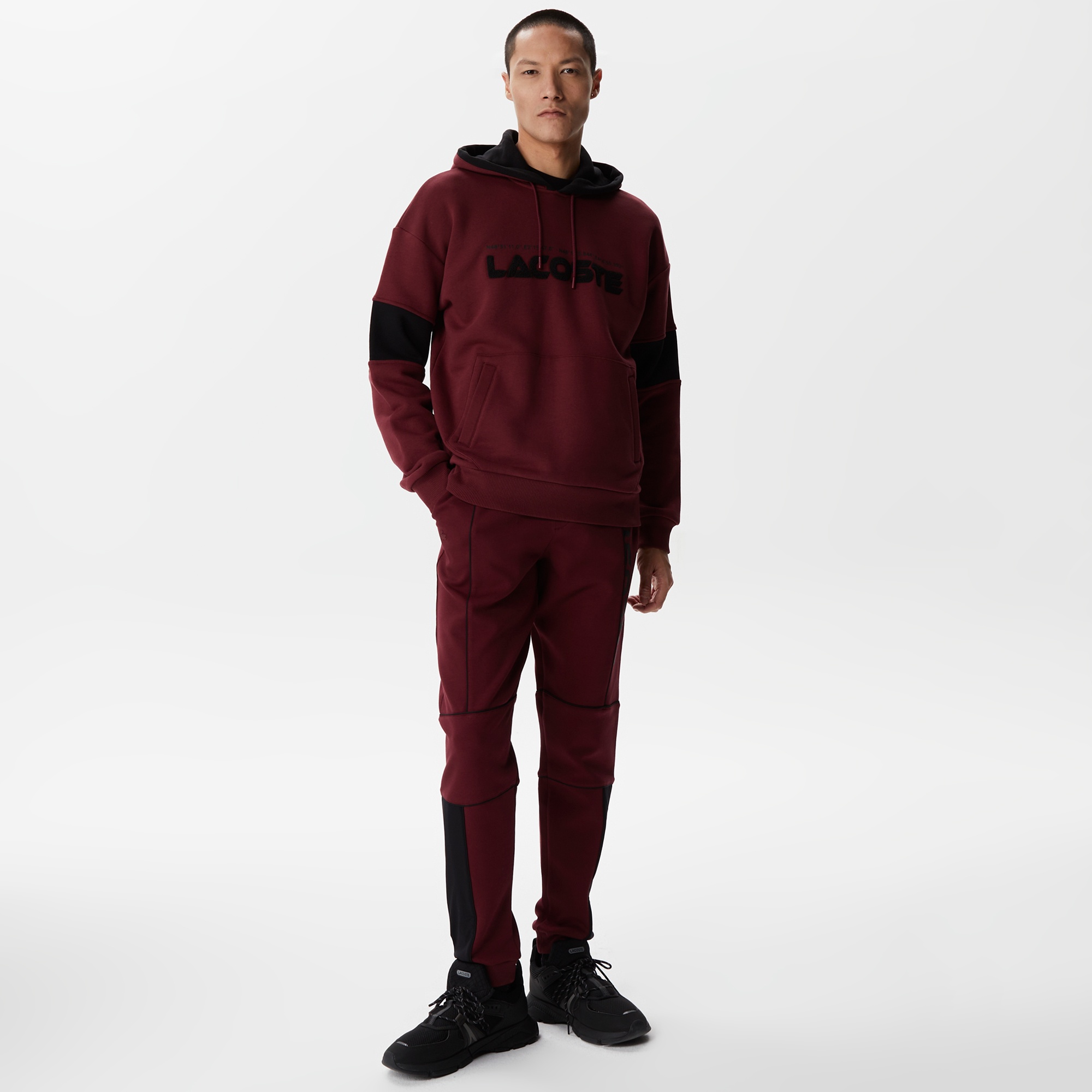 Lacoste Erkek Slim Fit Baskılı Bordo Eşofman Altı