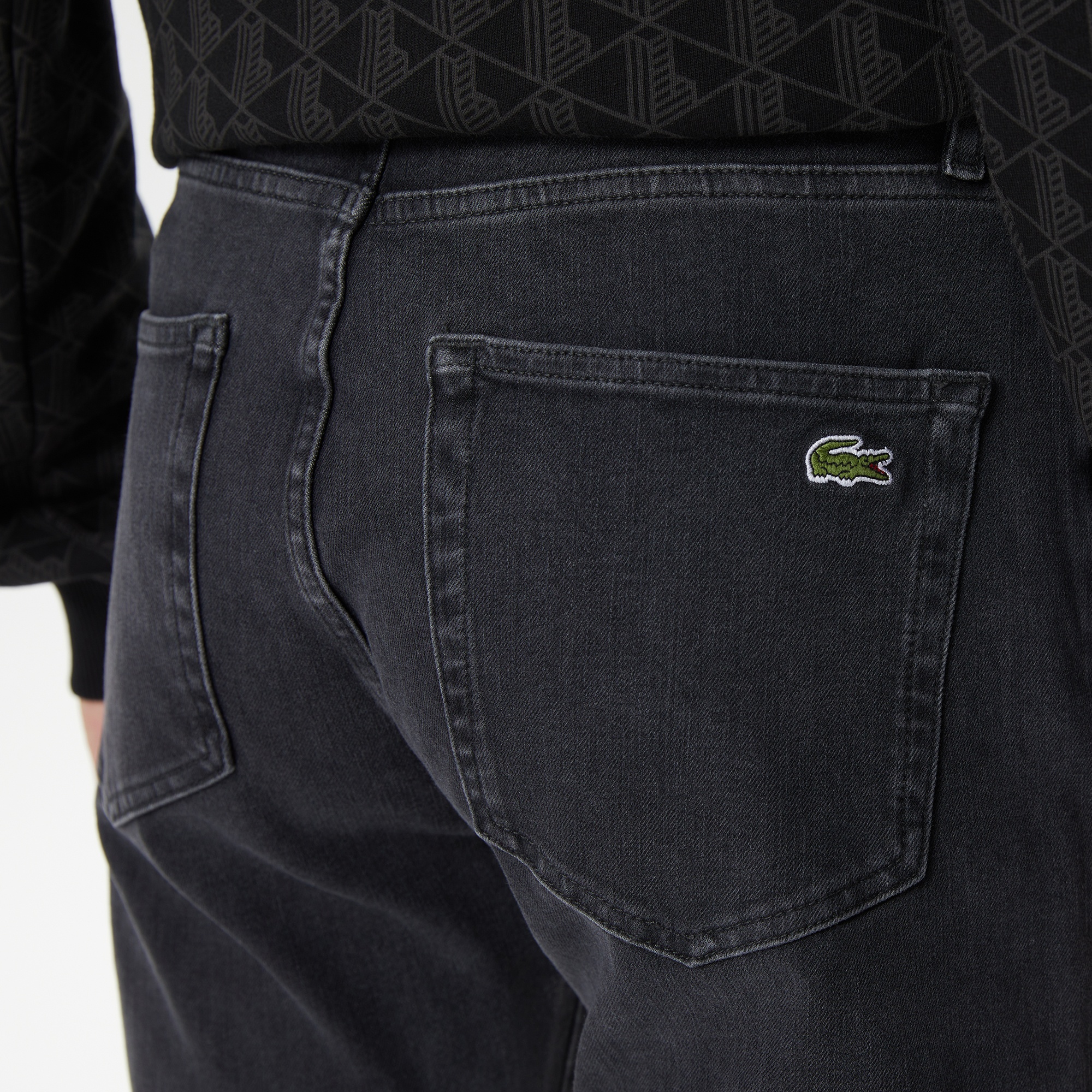 Lacoste Erkek Slim Fit Denim Koyu Gri Pantolon