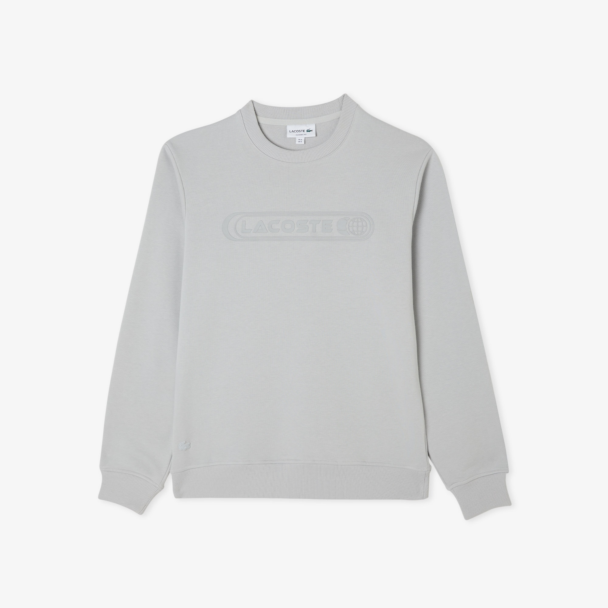 Lacoste Erkek Relaxed Fit Bisiklet Yaka Baskılı Gri Sweatshirt