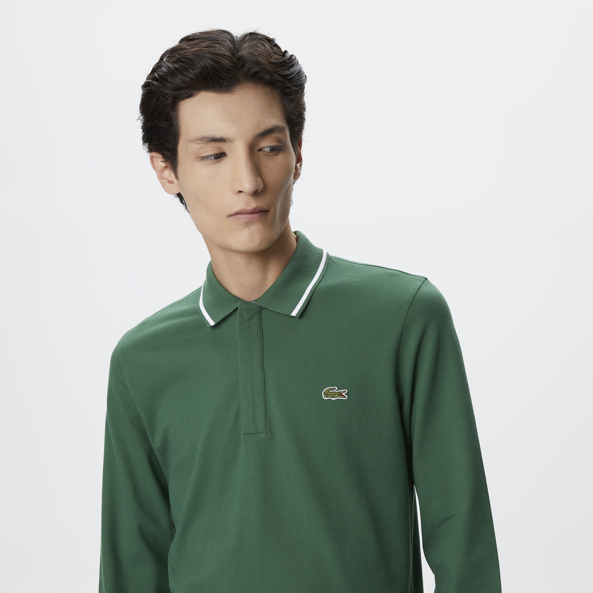 Lacoste Erkek Slim Fit Uzun Kollu Koyu Yeşil Polo