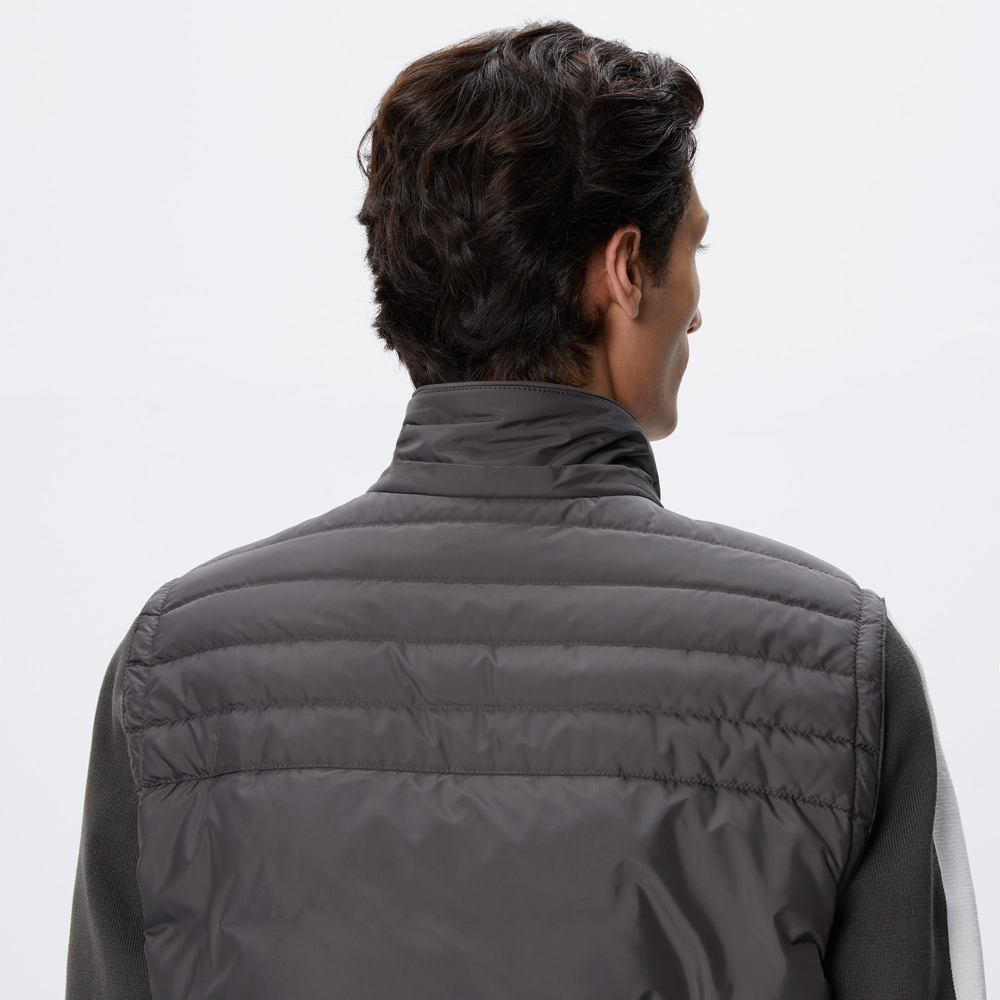 Lacoste Erkek Kapüşonlu Kapitone Gri Mont