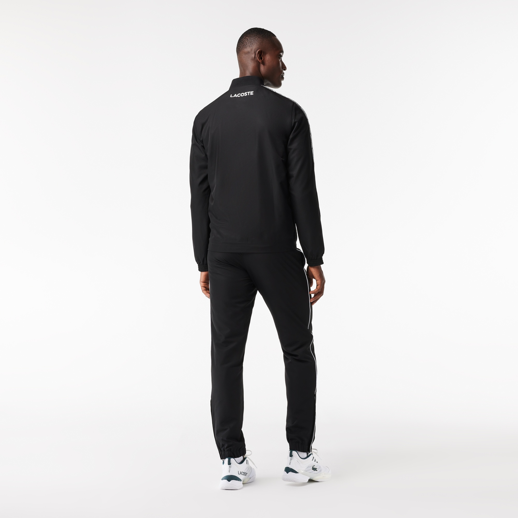 Lacoste SPORT Erkek Regular Fit Uzun Kollu Baskılı Siyah Eşofman Takımı