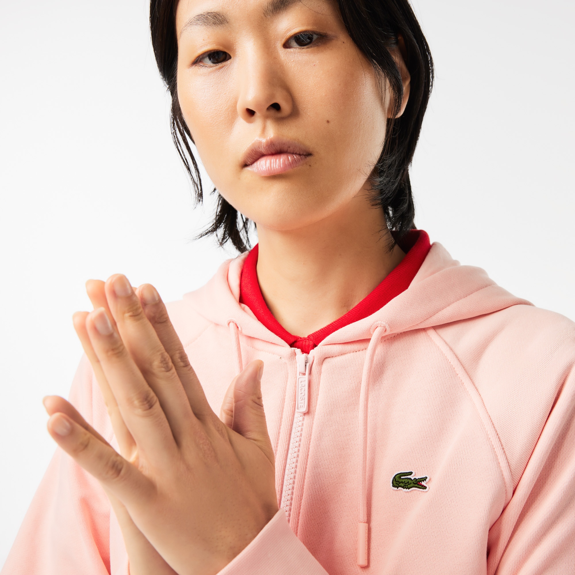 Lacoste Kadın Regular Fit Kapüşonlu Pembe Sweatshirt