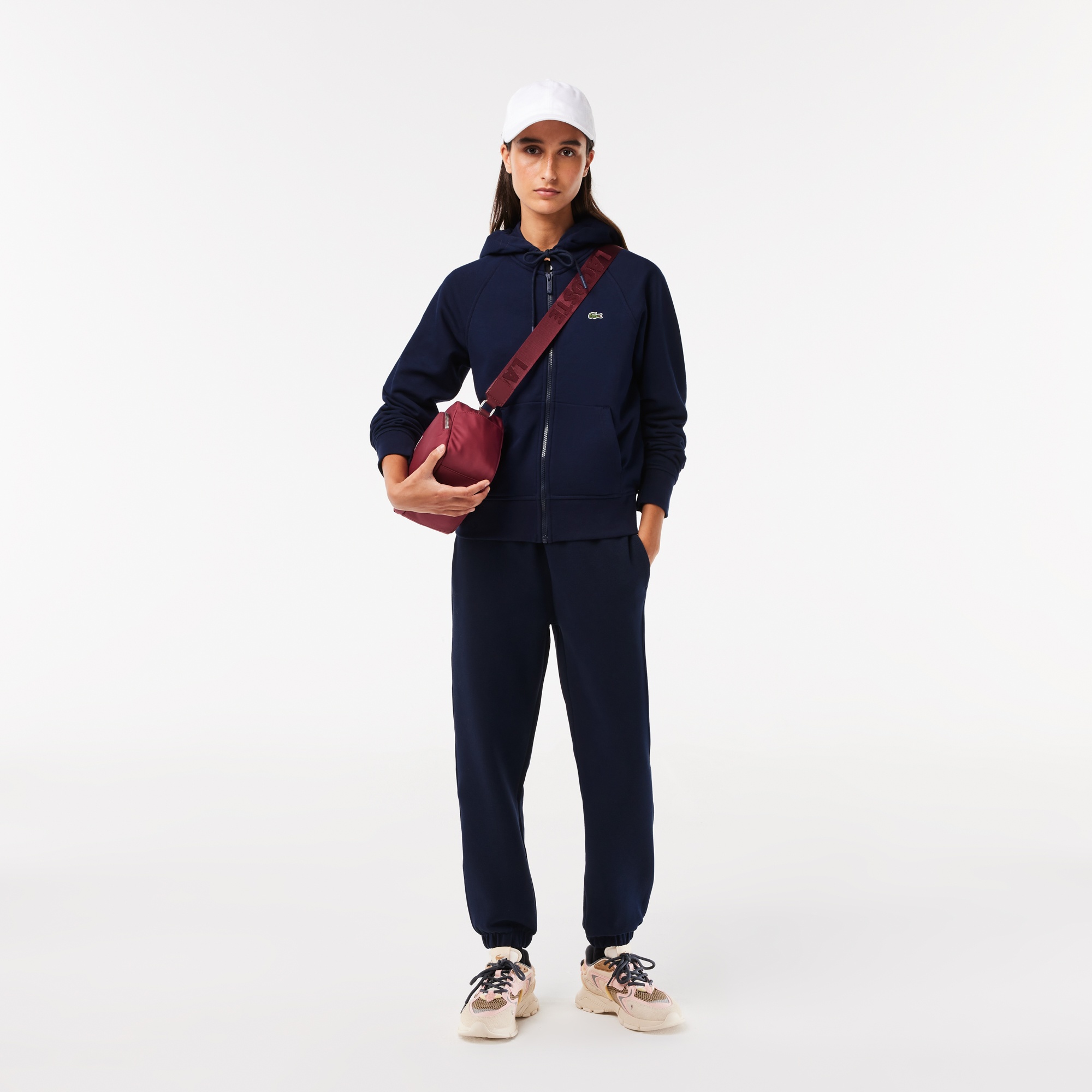 Lacoste Kadın Regular Fit Kapüşonlu Lacivert Sweatshirt