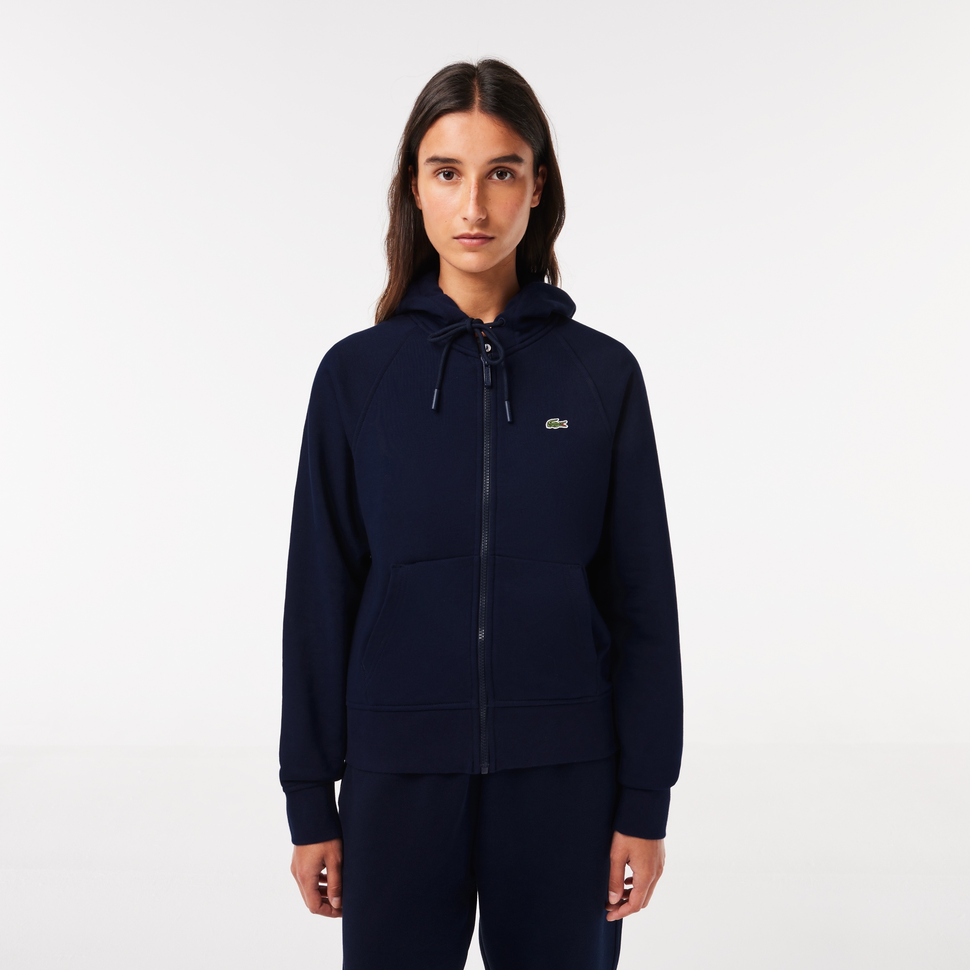 Lacoste Kadın Regular Fit Kapüşonlu Lacivert Sweatshirt