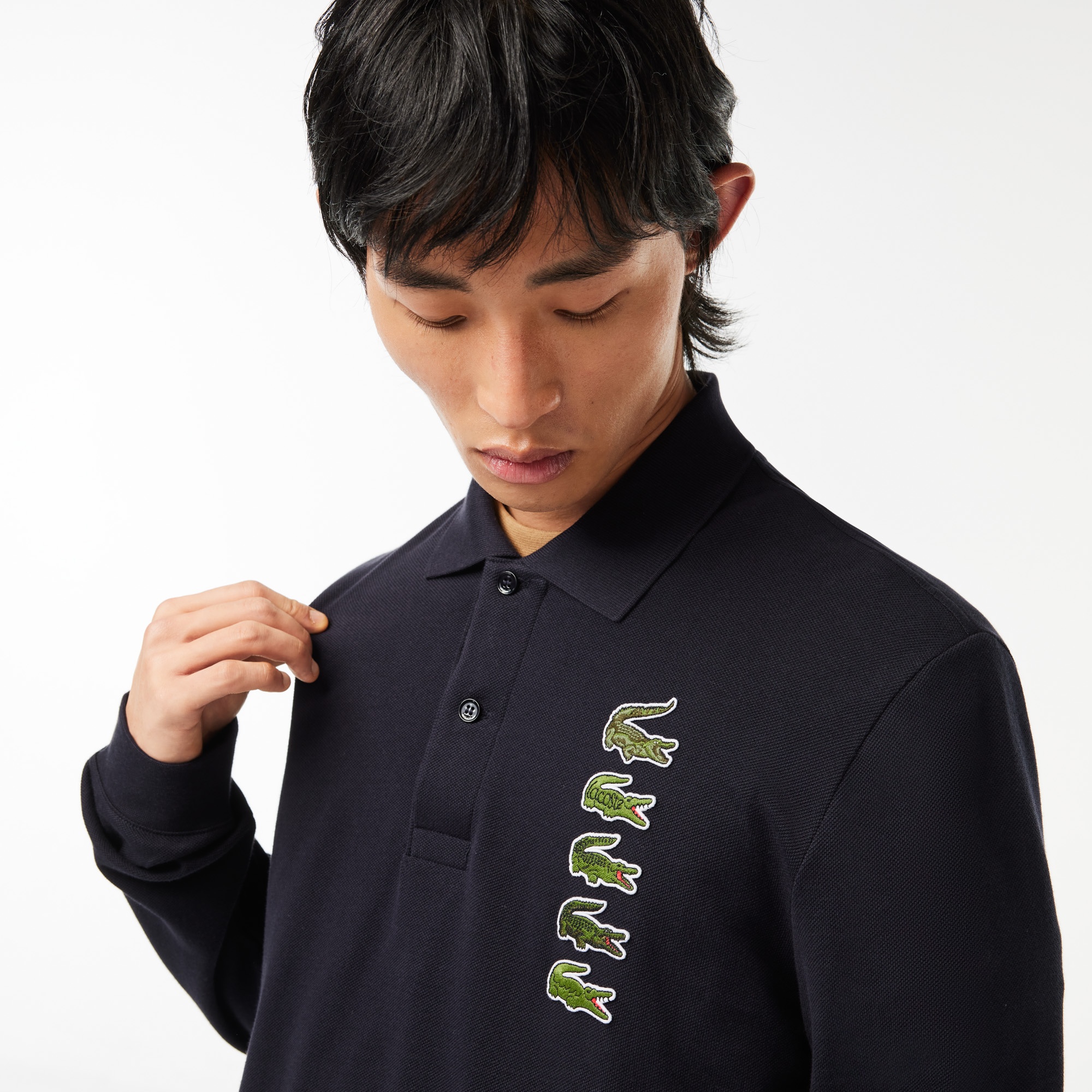 Lacoste Erkek Classic Fit Uzun Kollu Lacivert Polo PH3462-HDE