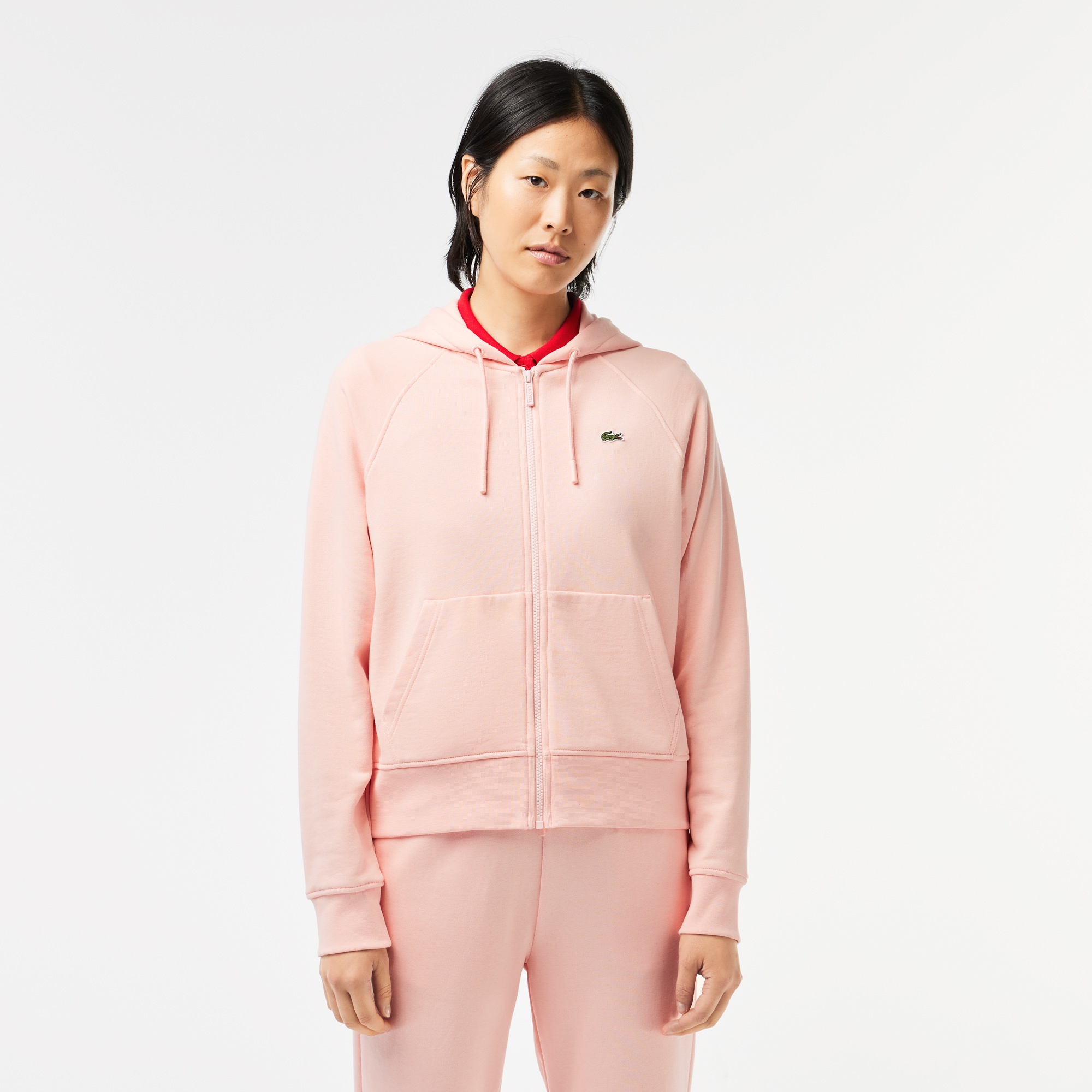 Lacoste Kadın Regular Fit Kapüşonlu Pembe Sweatshirt